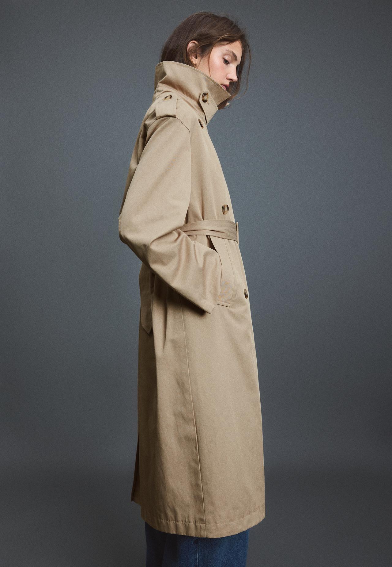 Long basic trench coat — Beige