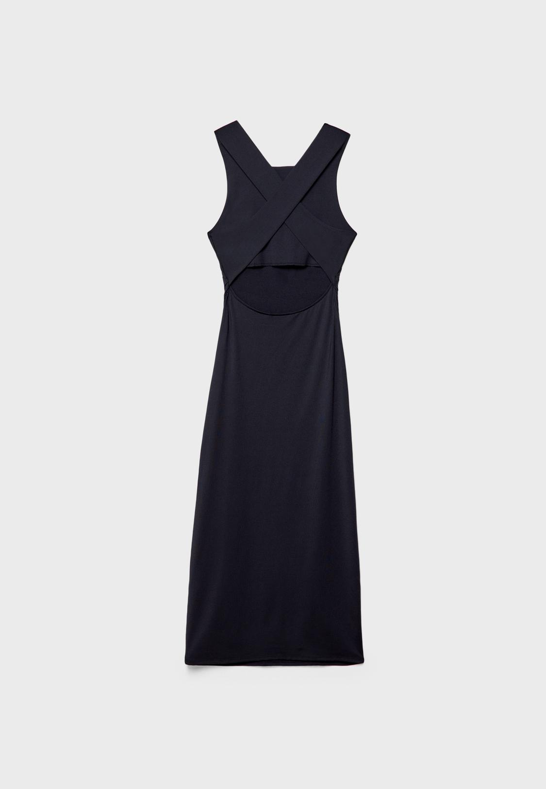 Long dress with crossover back - Women's fashion | Stradivarius Algrie Long dress with crossover back - Women's fashion | Stradivarius Algrie