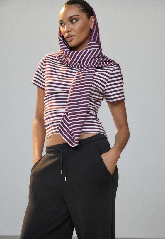 yumusak dokulu palazzo jogger pantolon