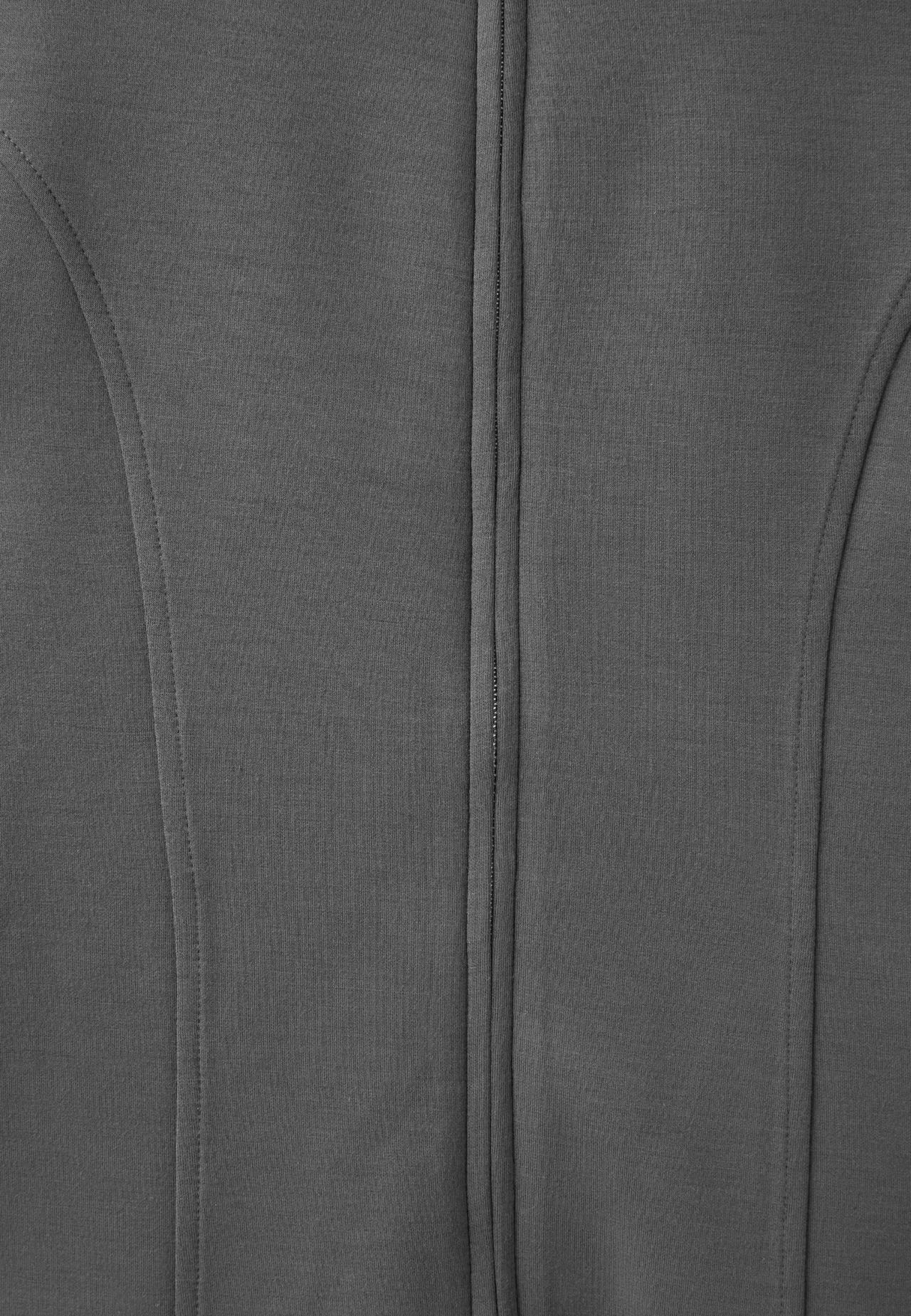 Soft-touch fitted zip-up sweatshirt — Grey
