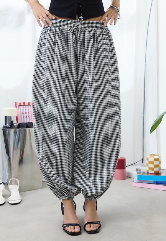 pantalon ballon a carreaux
