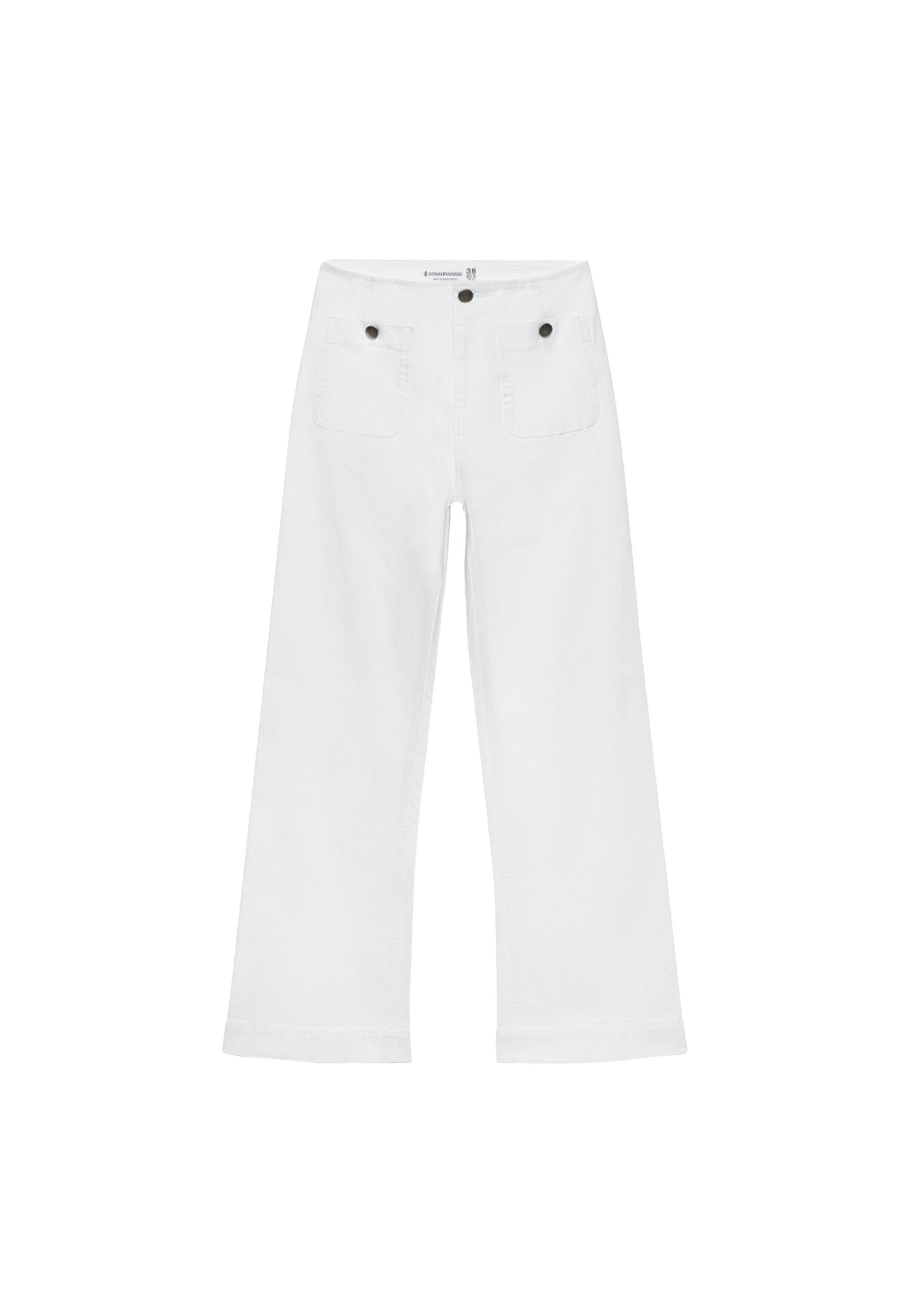D77 Minimalist trousers with pockets — White