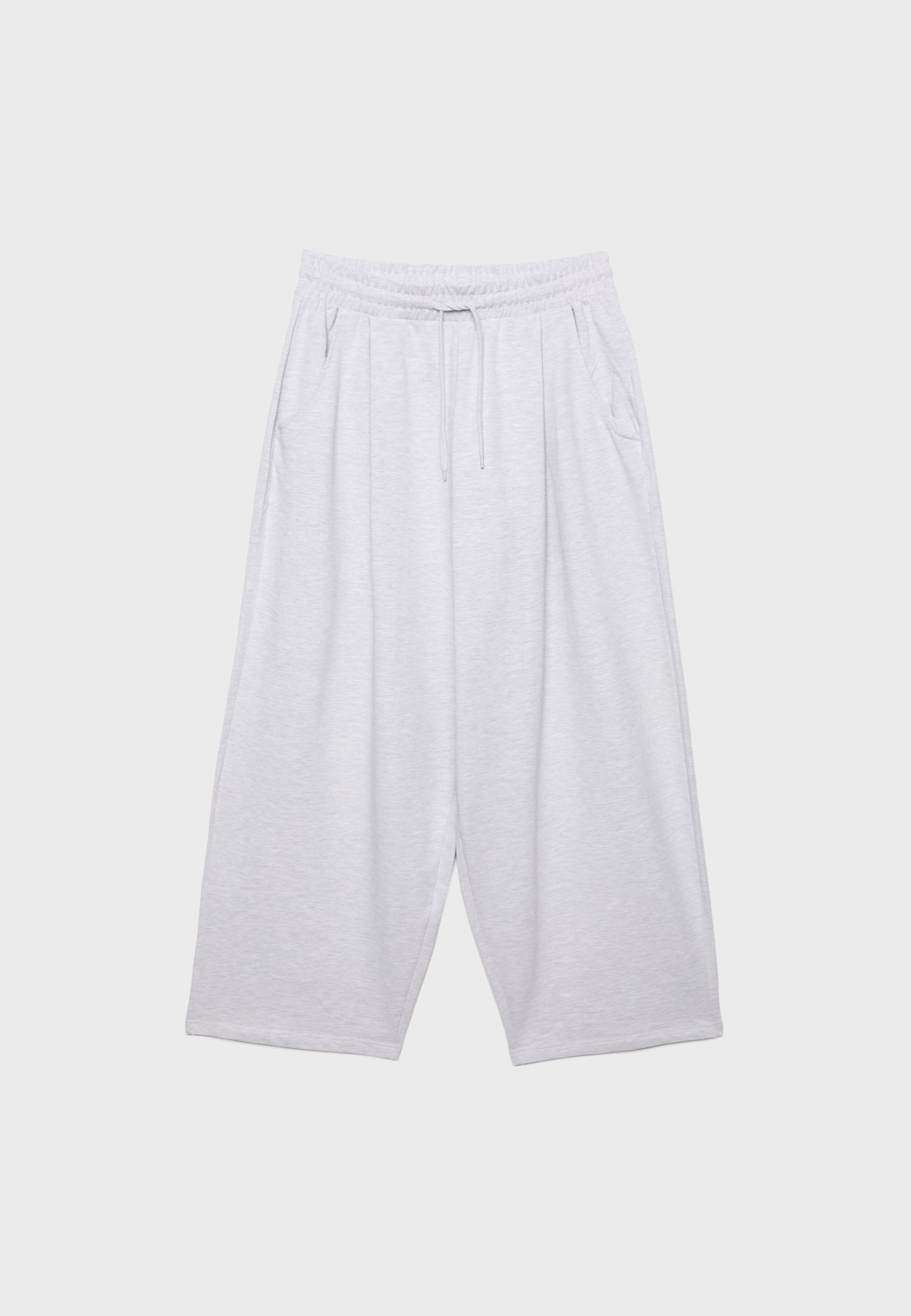 Darted balloon jogger trousers — Grey melange