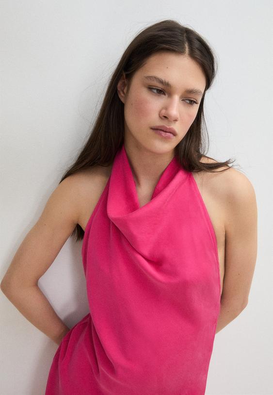 vestido midi halter espalda descubierta