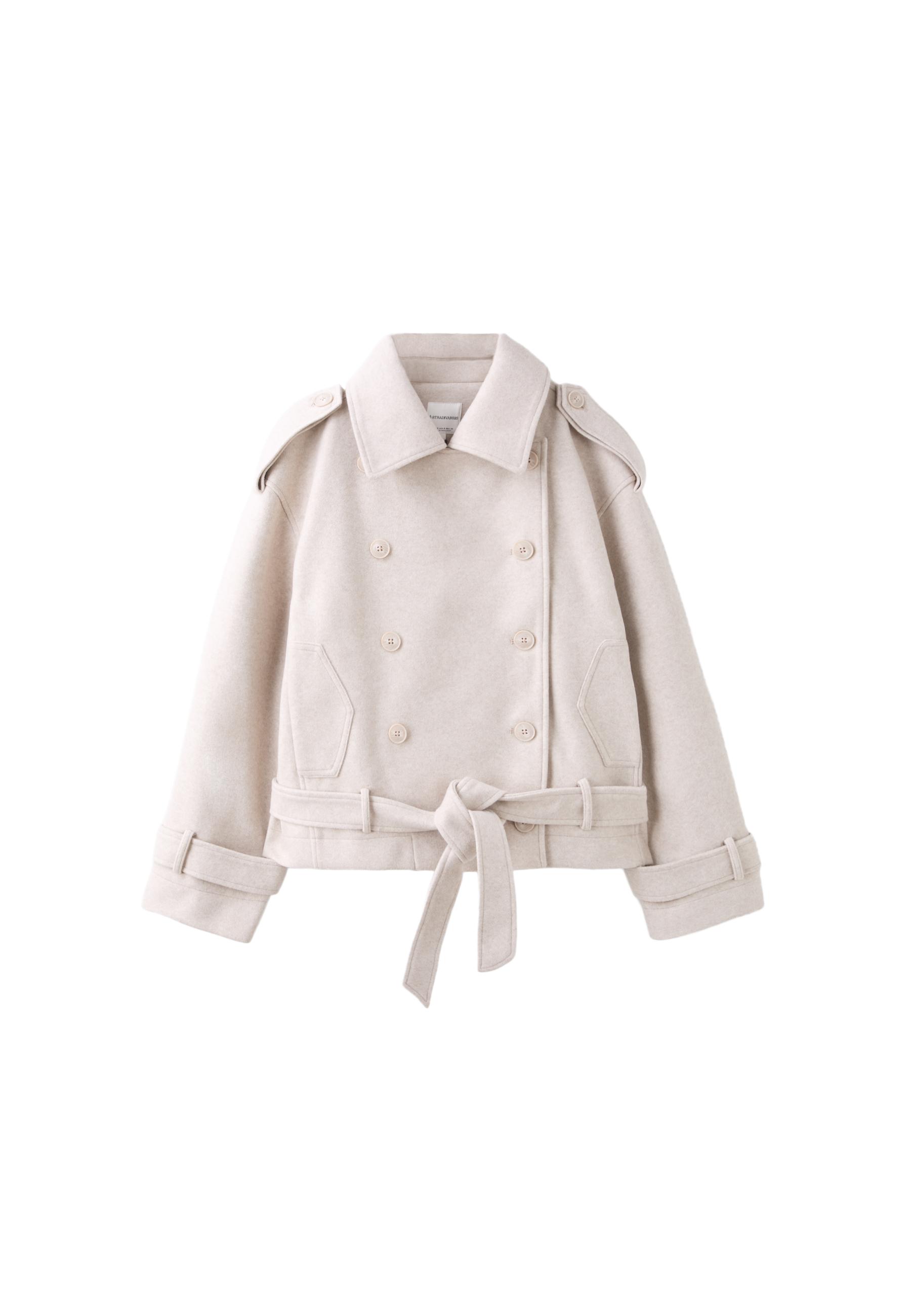 Soft-touch oversize trench coat — Ecru