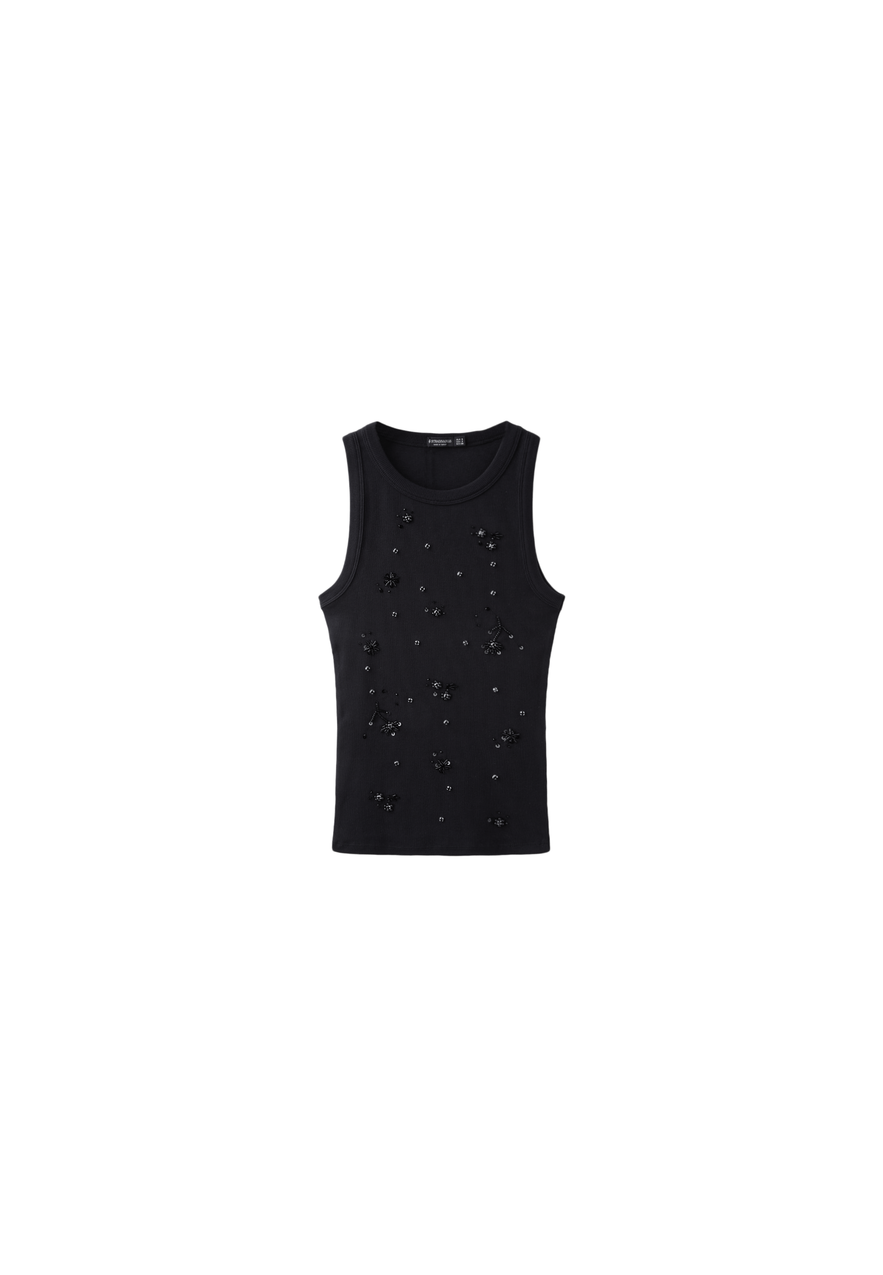 Jewelled racerback top — Black
