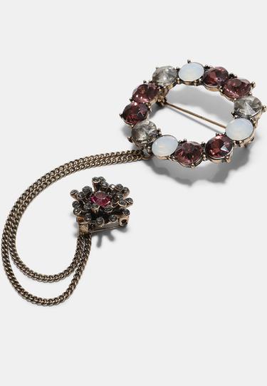 Jewelled chain brooch — Gold 3