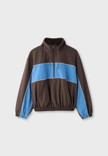 Technical windbreaker with fleece lining — Brown 6