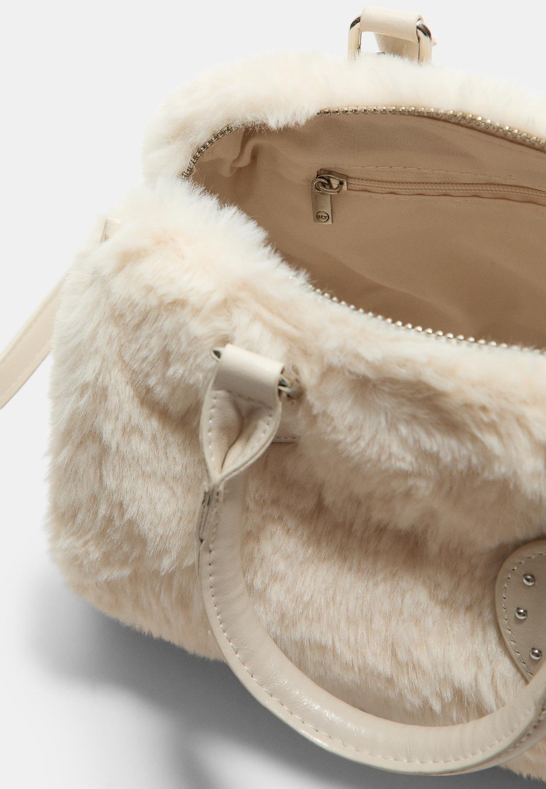 Bolso bowling efecto pelo corazón