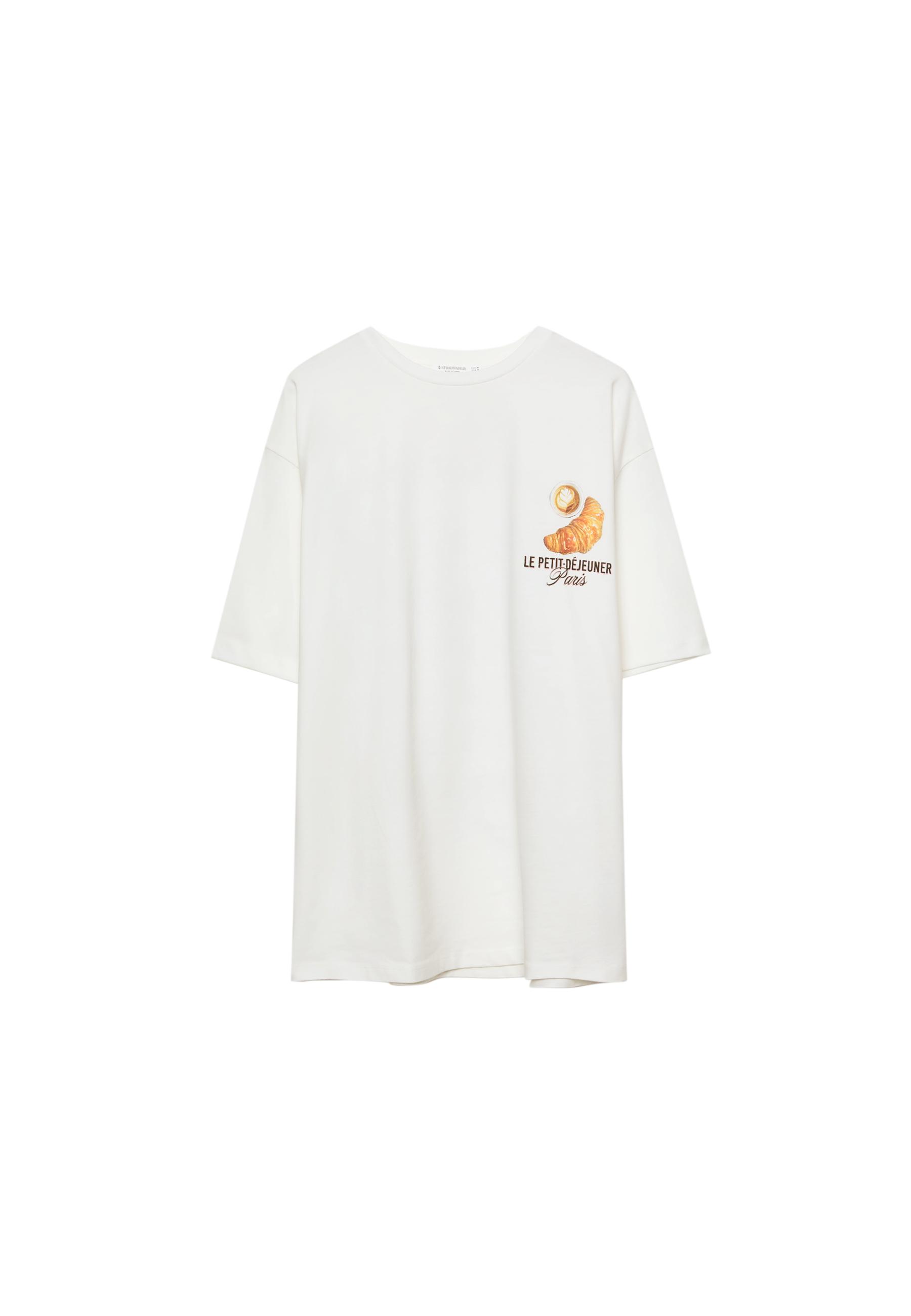 Oversize heavy cotton croissant T-shirt - Women's fashion
