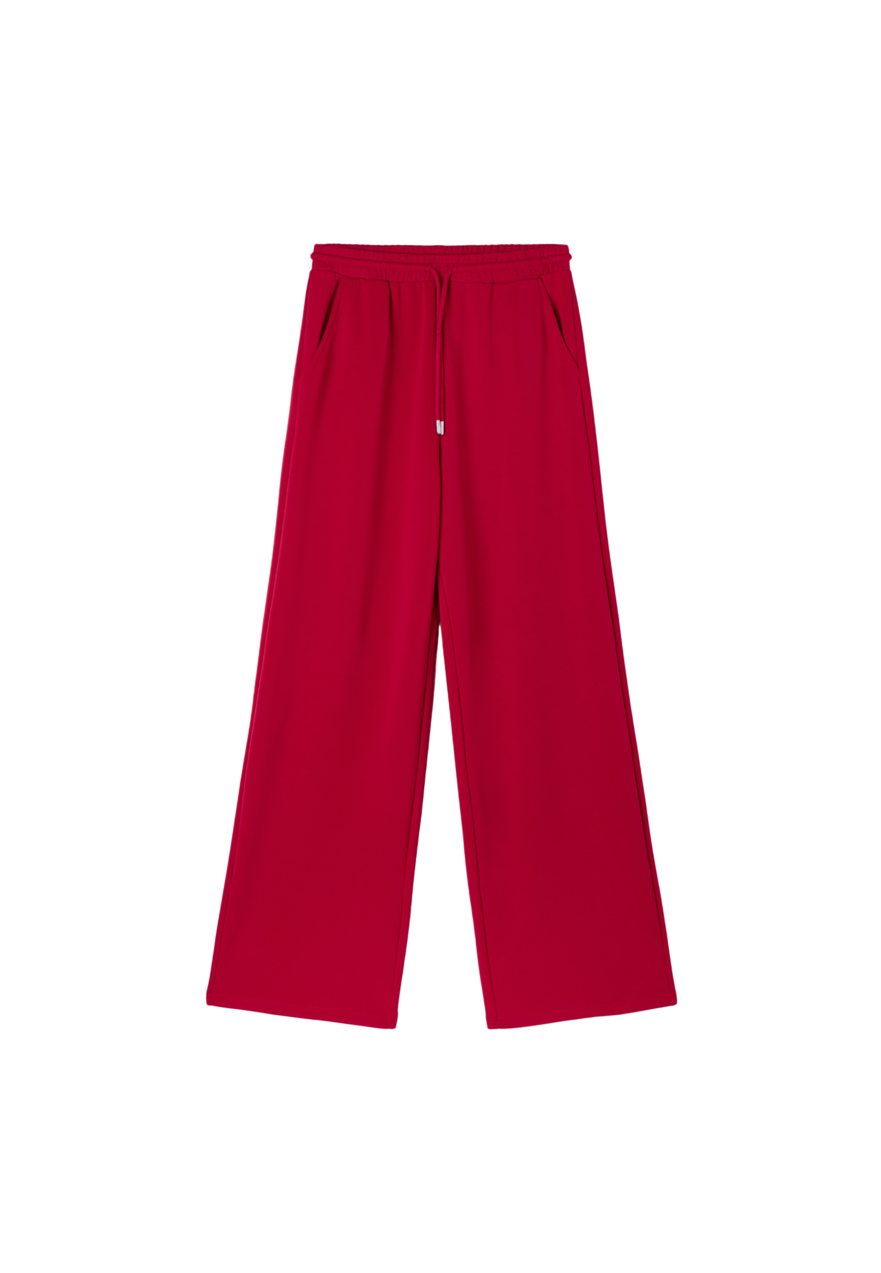 Soft-touch palazzo joggers — Red