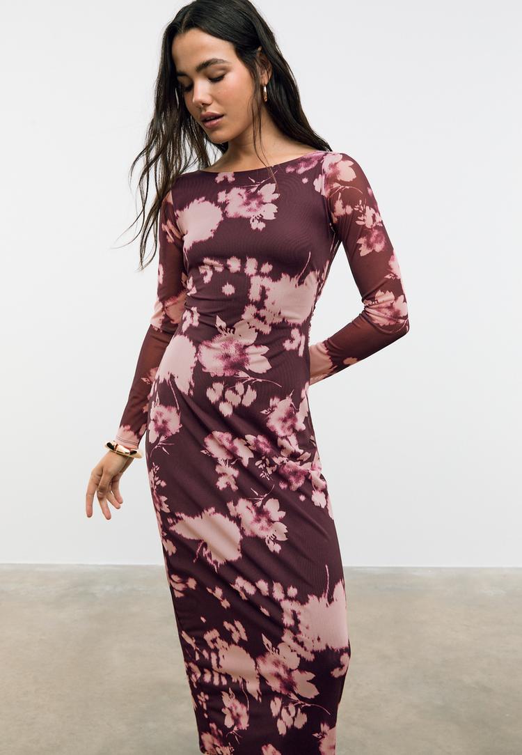 robe midi en tulle a dos nu