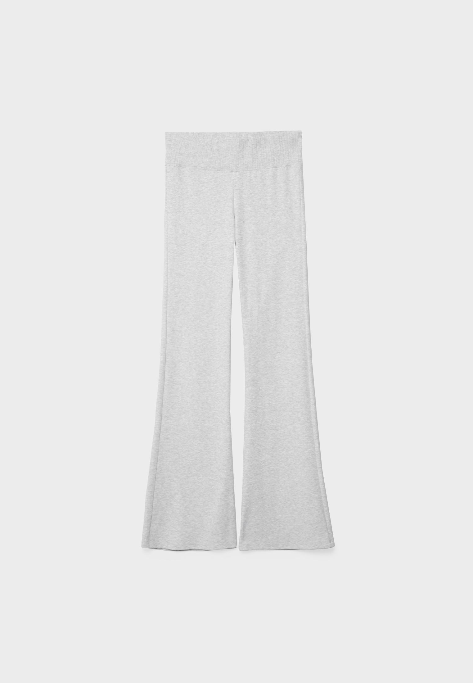Ribbed waist flared trousers - Women's fashion