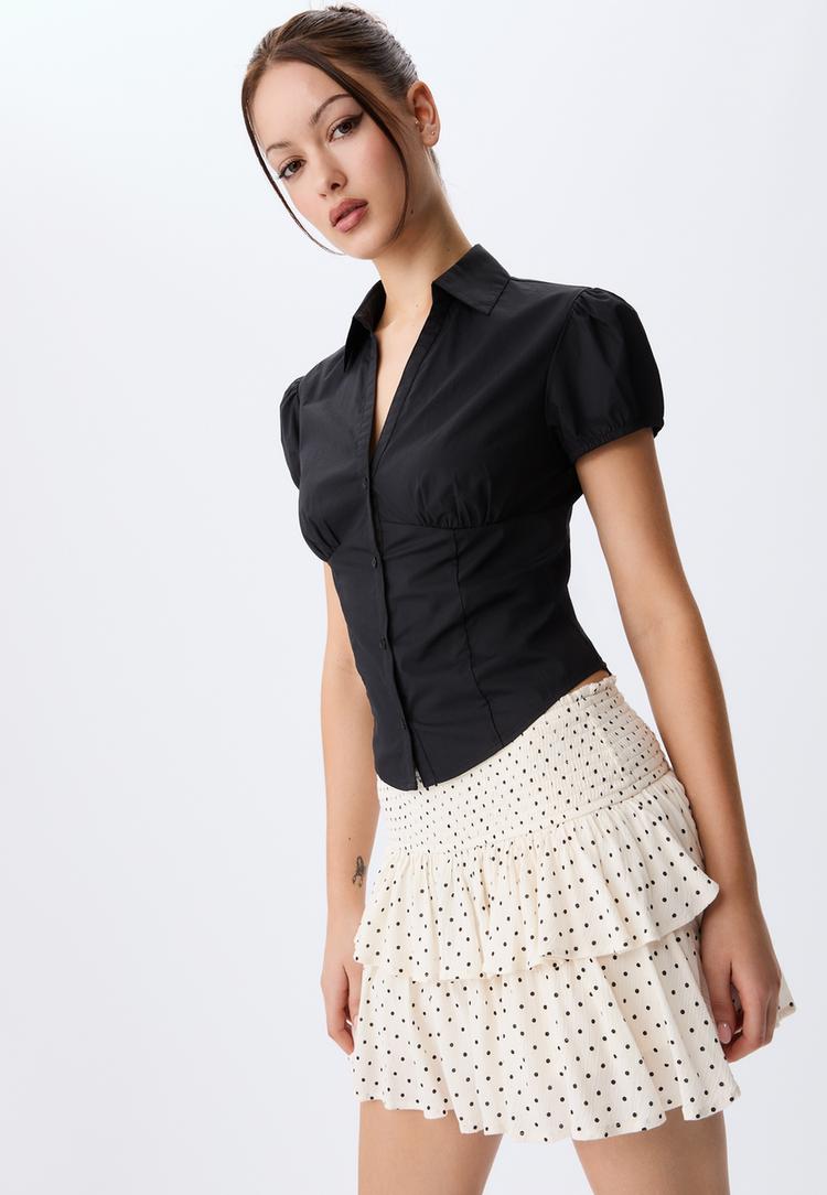 falda pantalon mini volantes