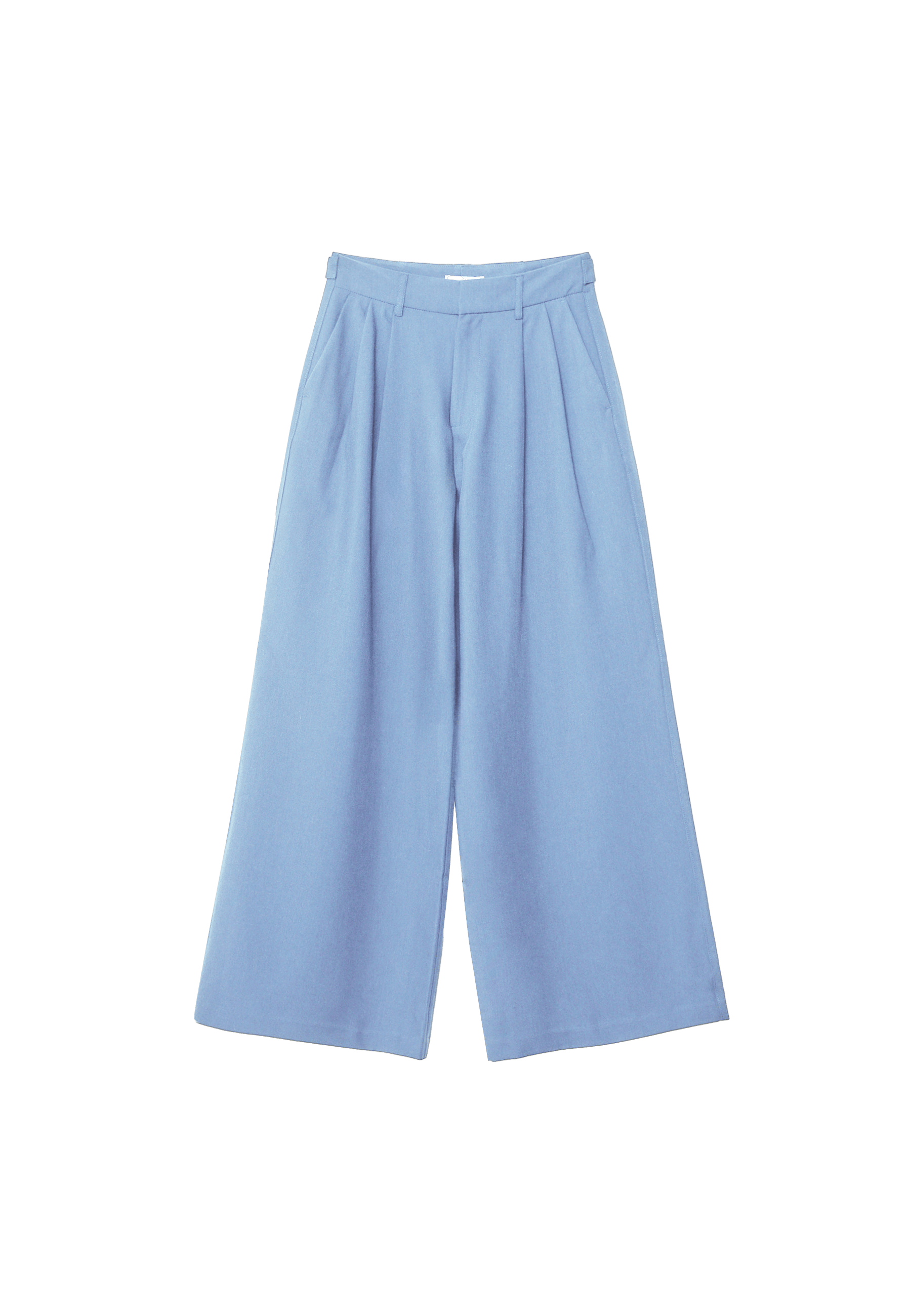 Adjustable rustic wide-leg trousers — Blue