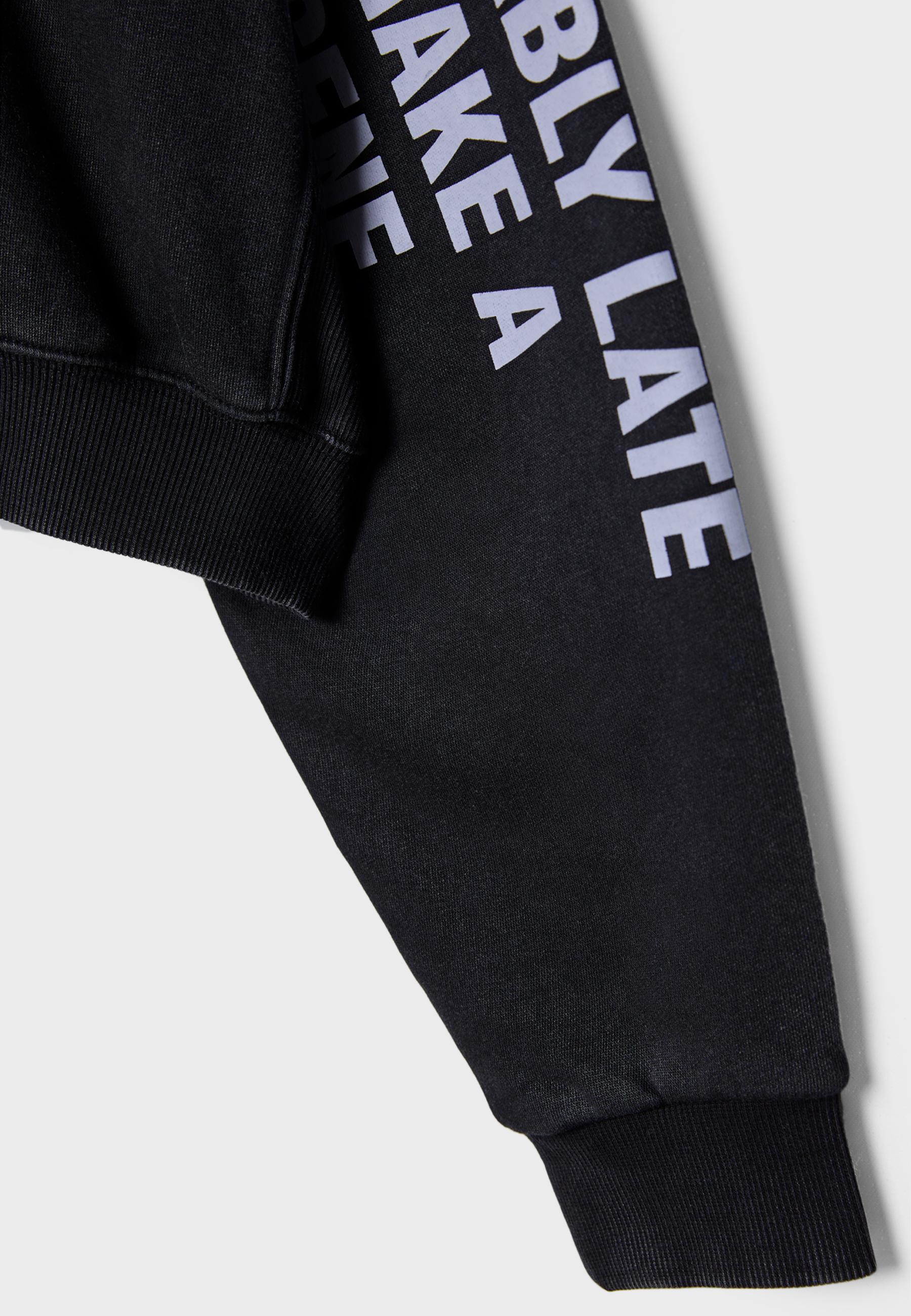 Soft touch acid wash sweatshirt — Dark grey
