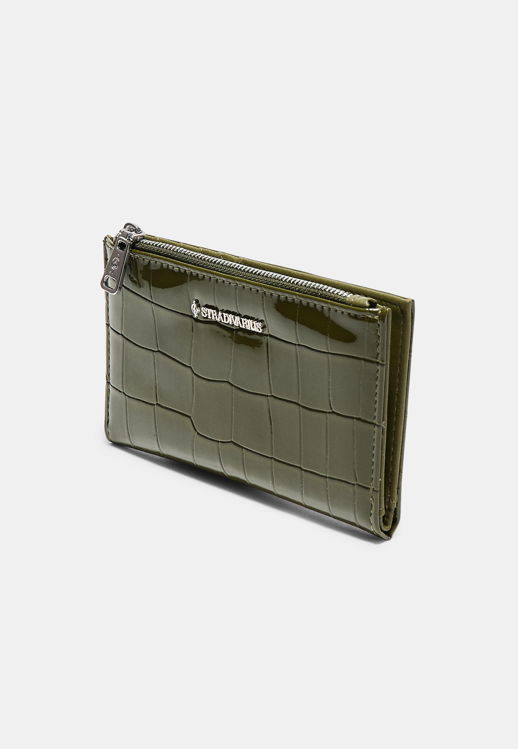 Basic zip-up purse — Khaki