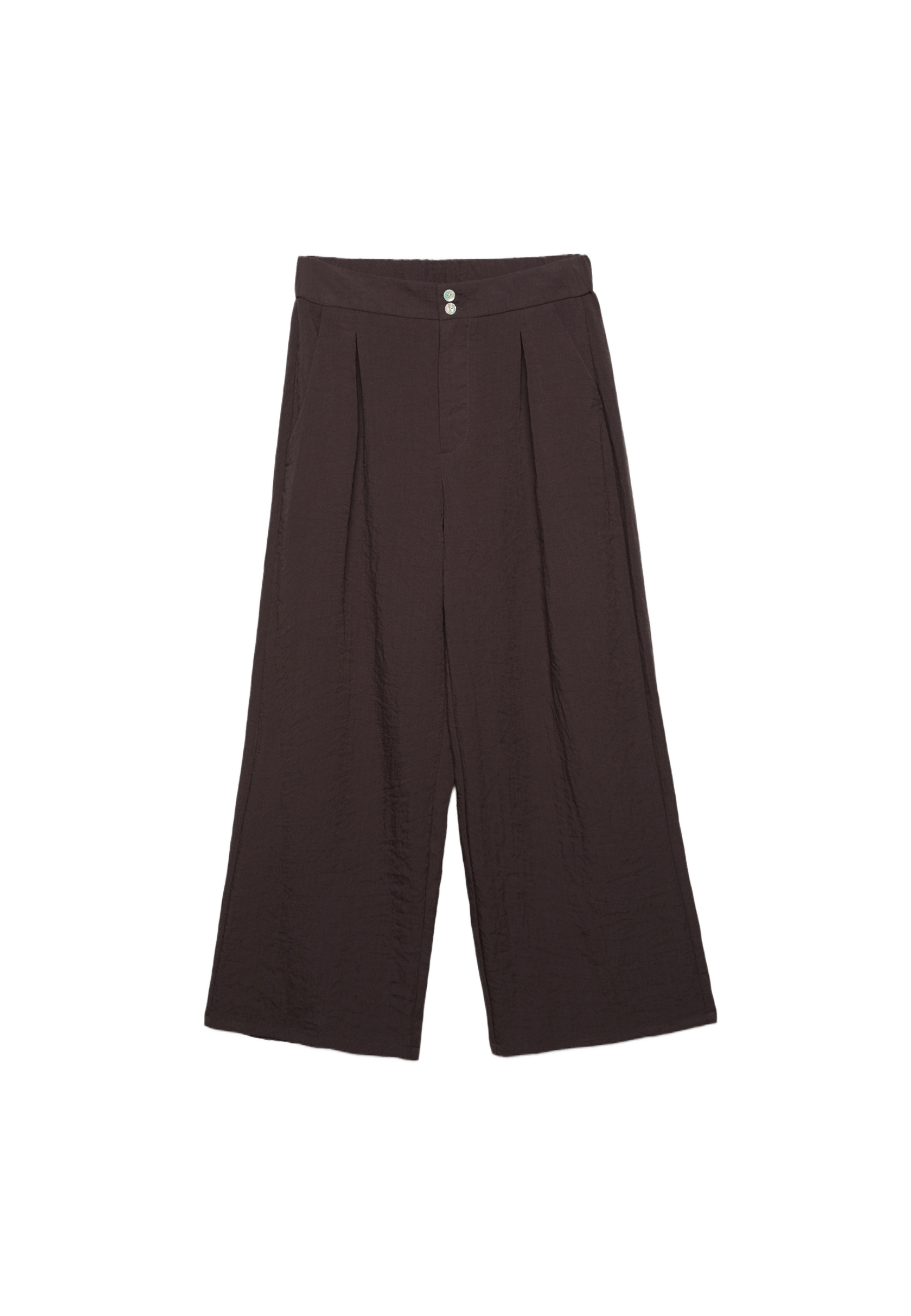 Keten görünümlü culotte pantolon - Görsel 9