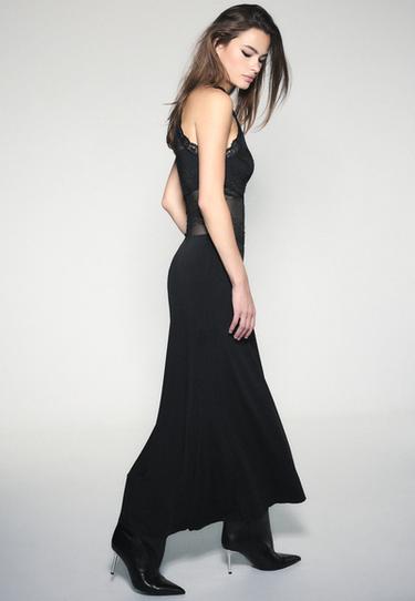Lace halter midi dress — Black 2