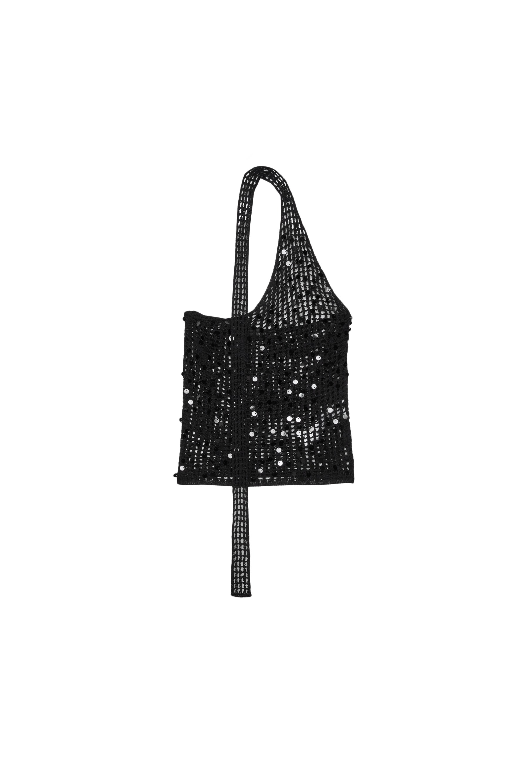 Sequin scarf top — Black