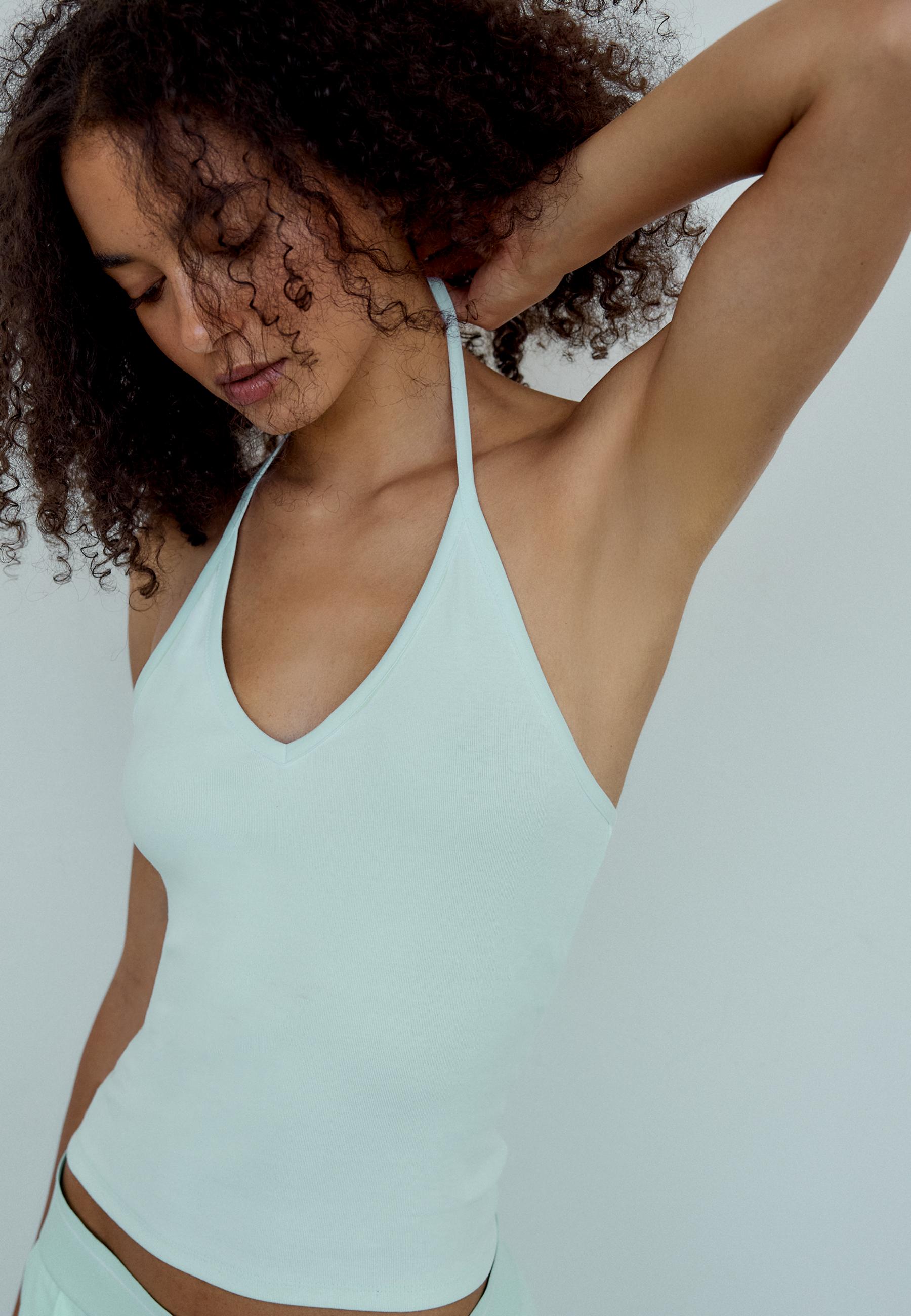 Fitted halter top — Turquoise