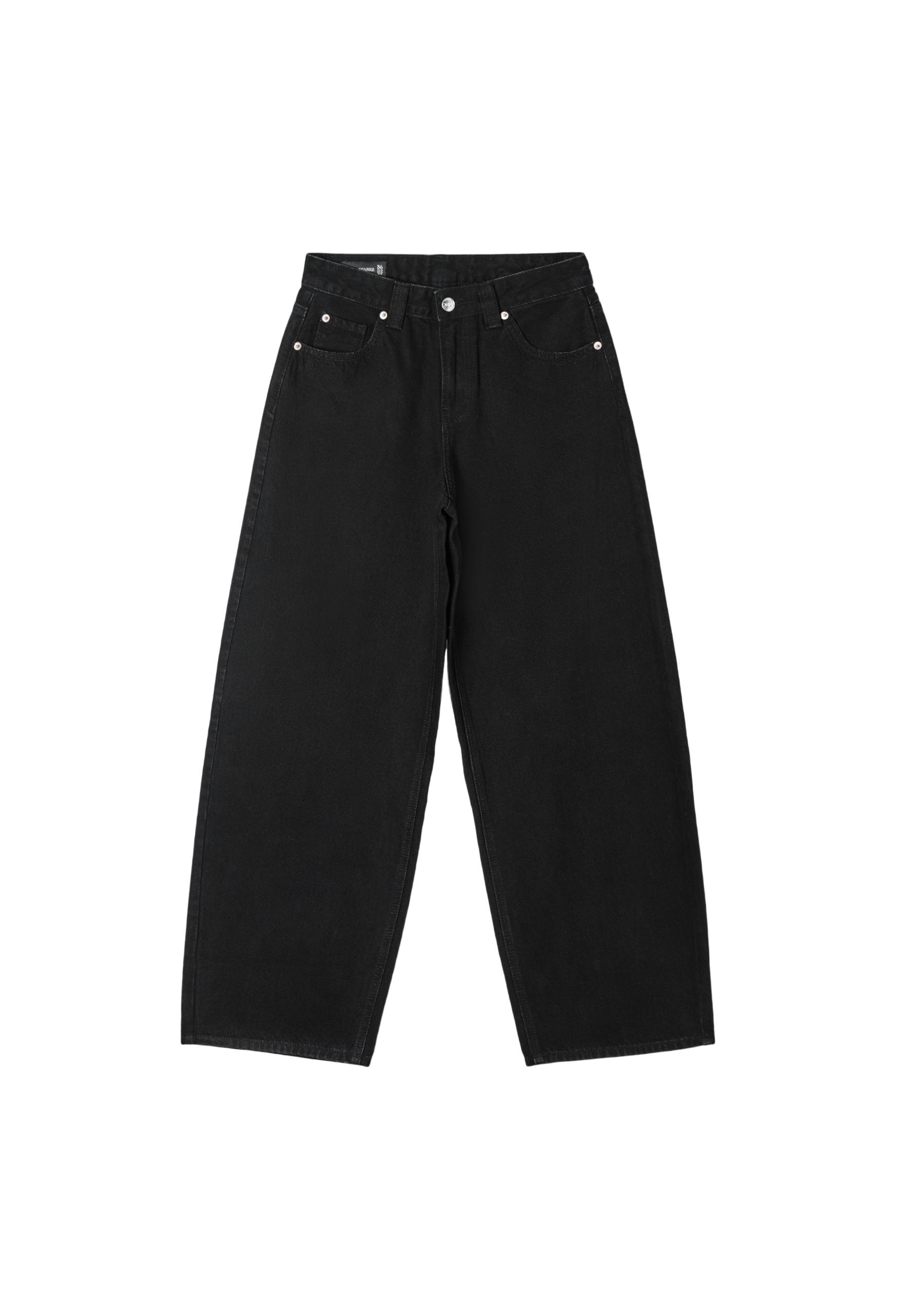D80 Barrel jeans — BLACK DENIM WASHED EFFECT 