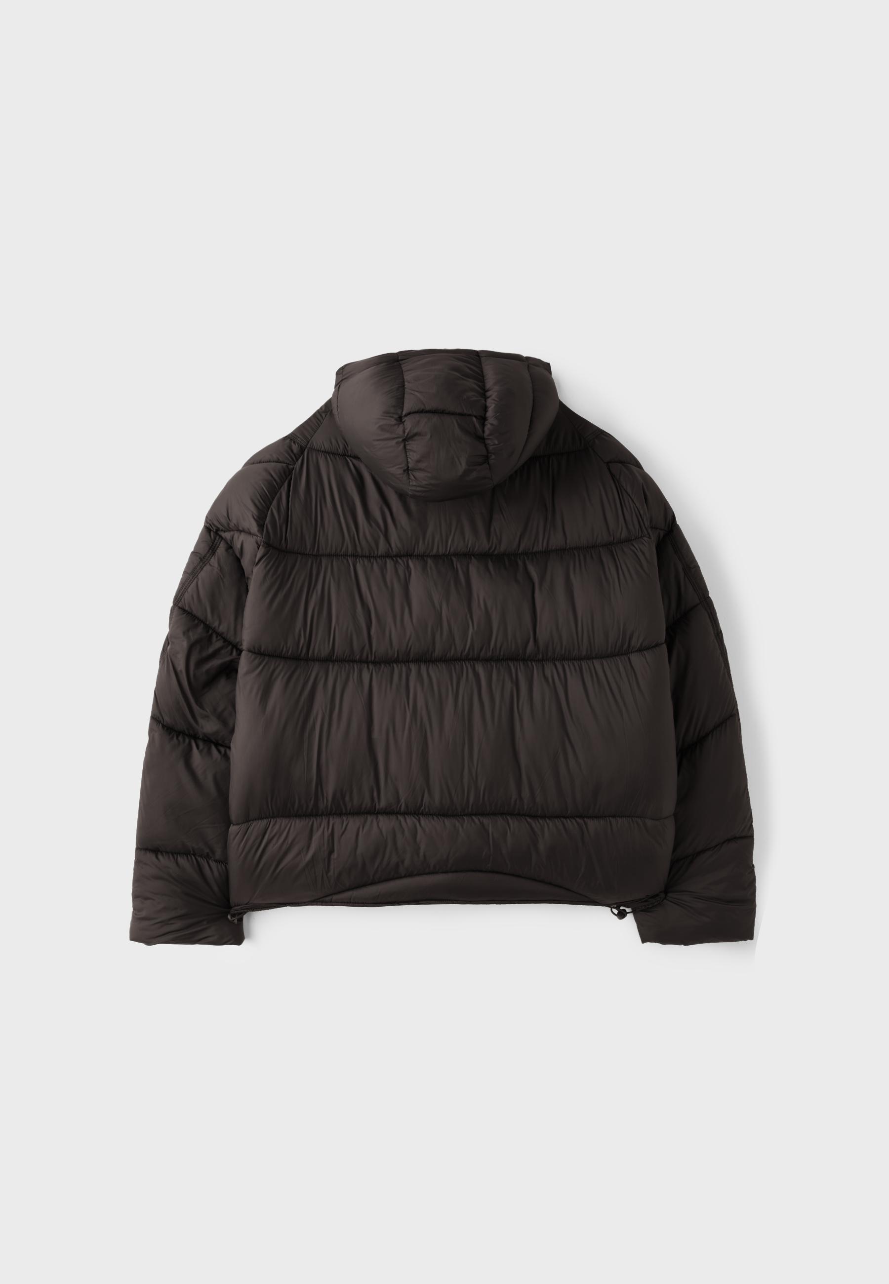 Hooded puffer jacket — Brown