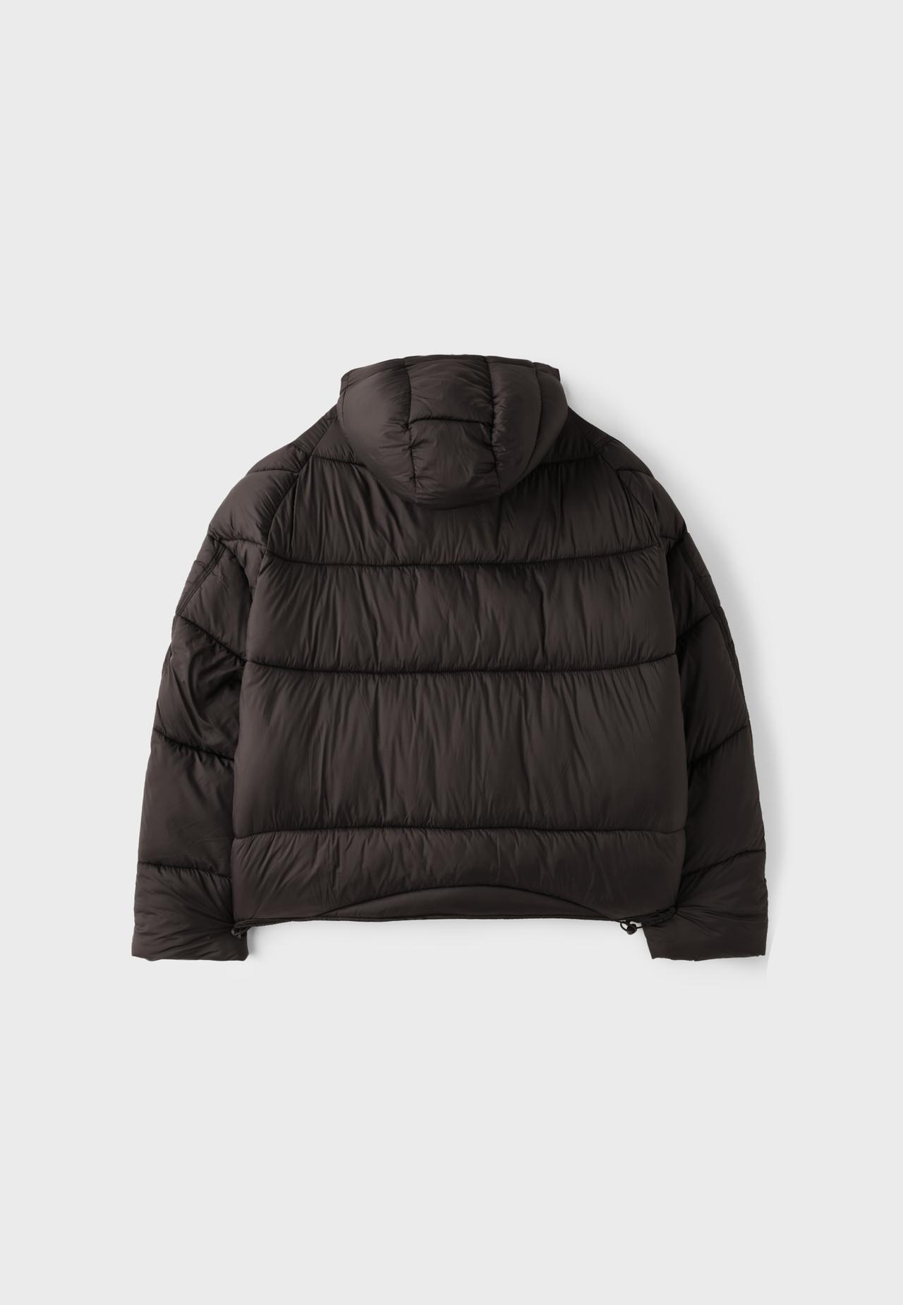 Hooded puffer jacket — Brown
