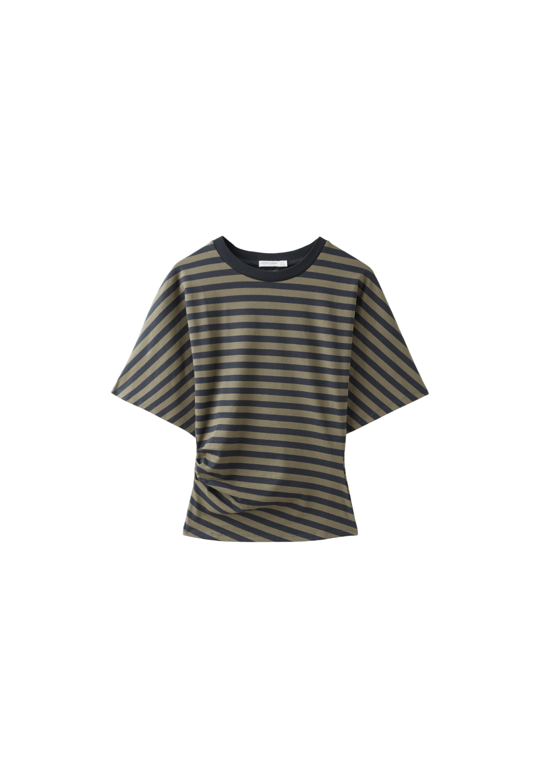 B08 Striped Japanese short sleeve T-shirt — Khaki