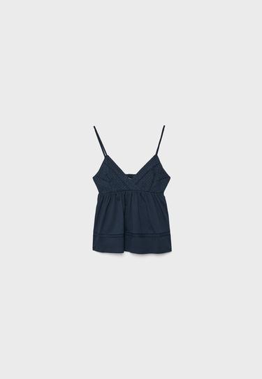 Crochet strappy top — Dark blue 7
