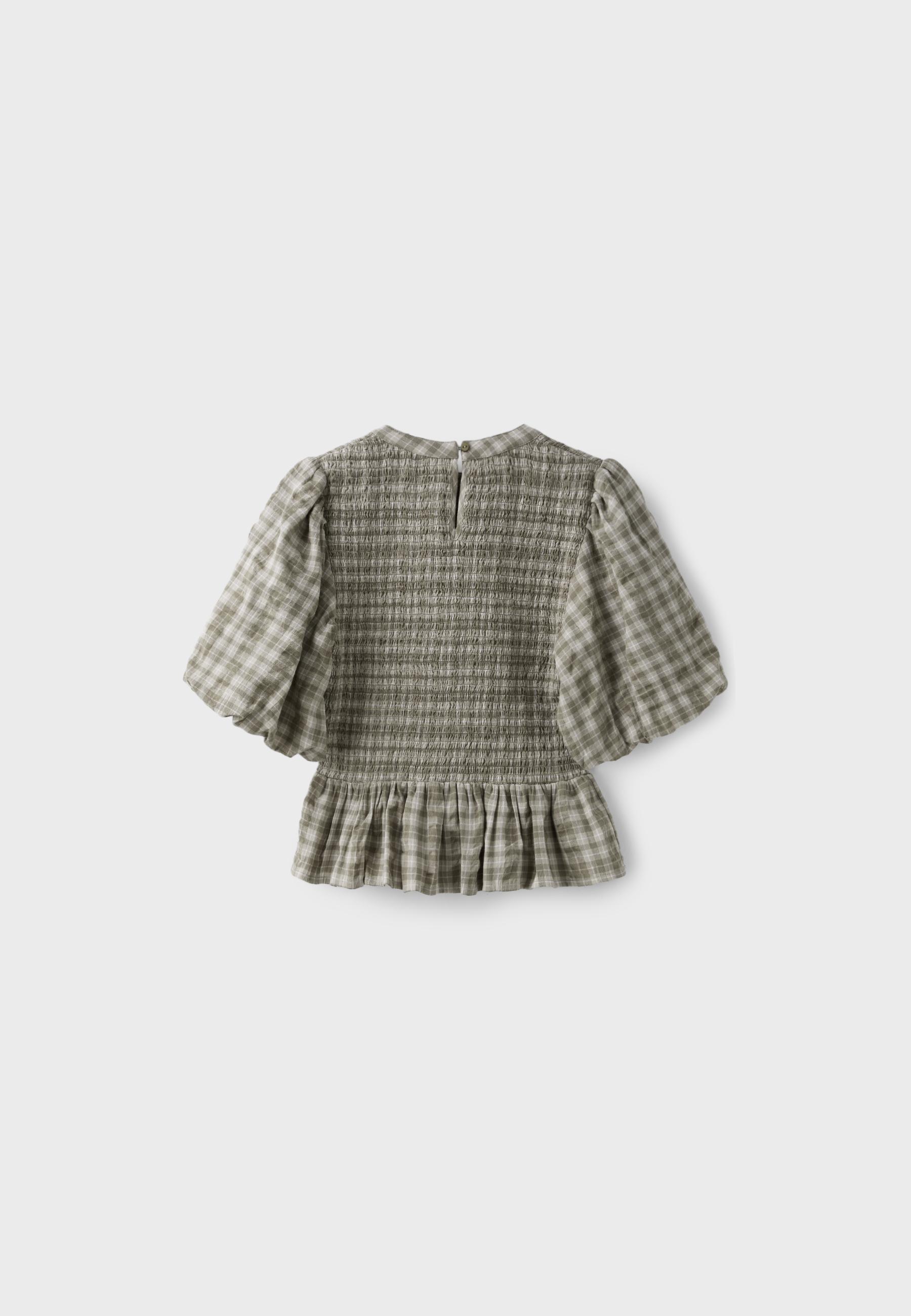 Short sleeve peplum blouse — Khaki