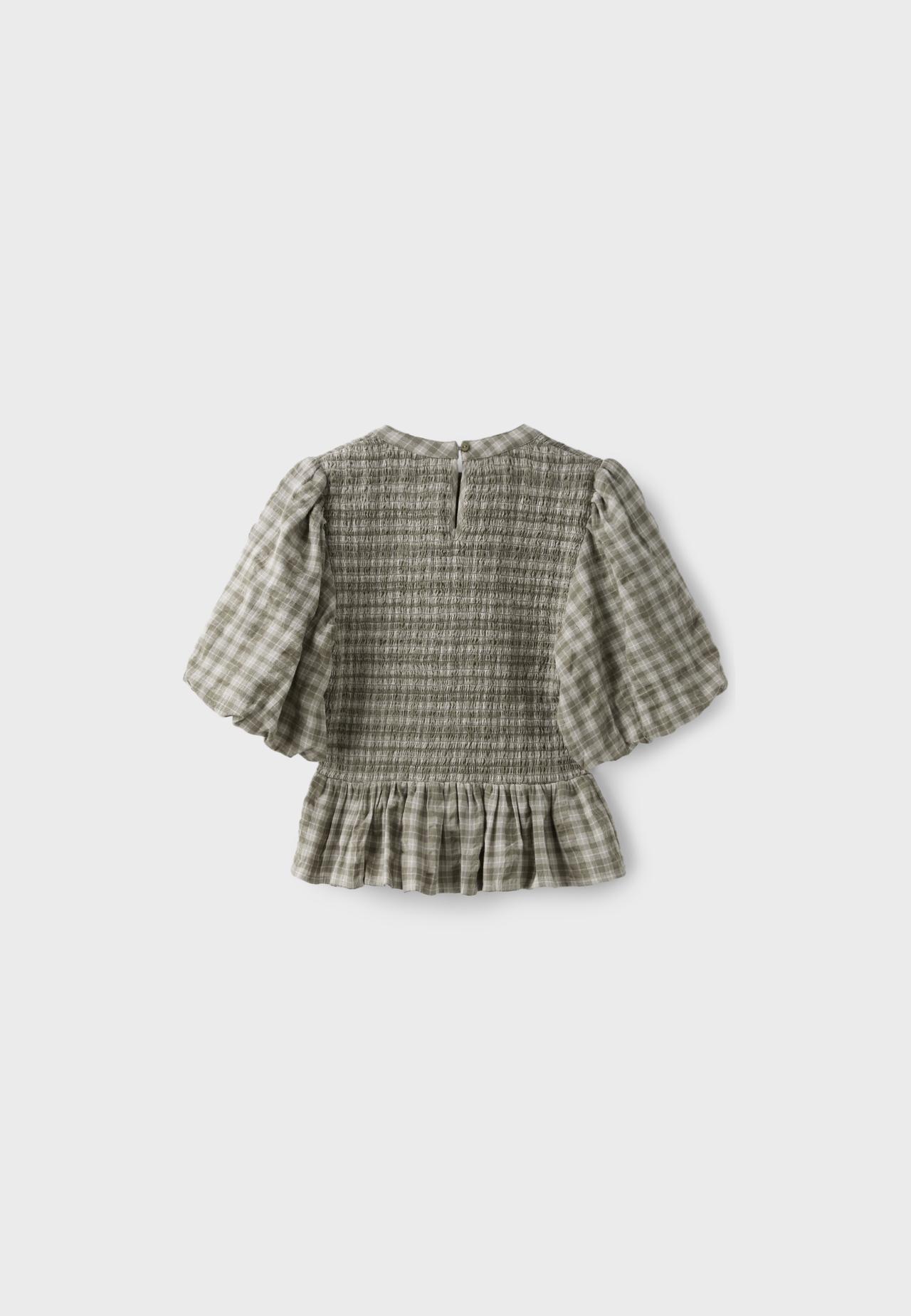 Short sleeve peplum blouse — Khaki
