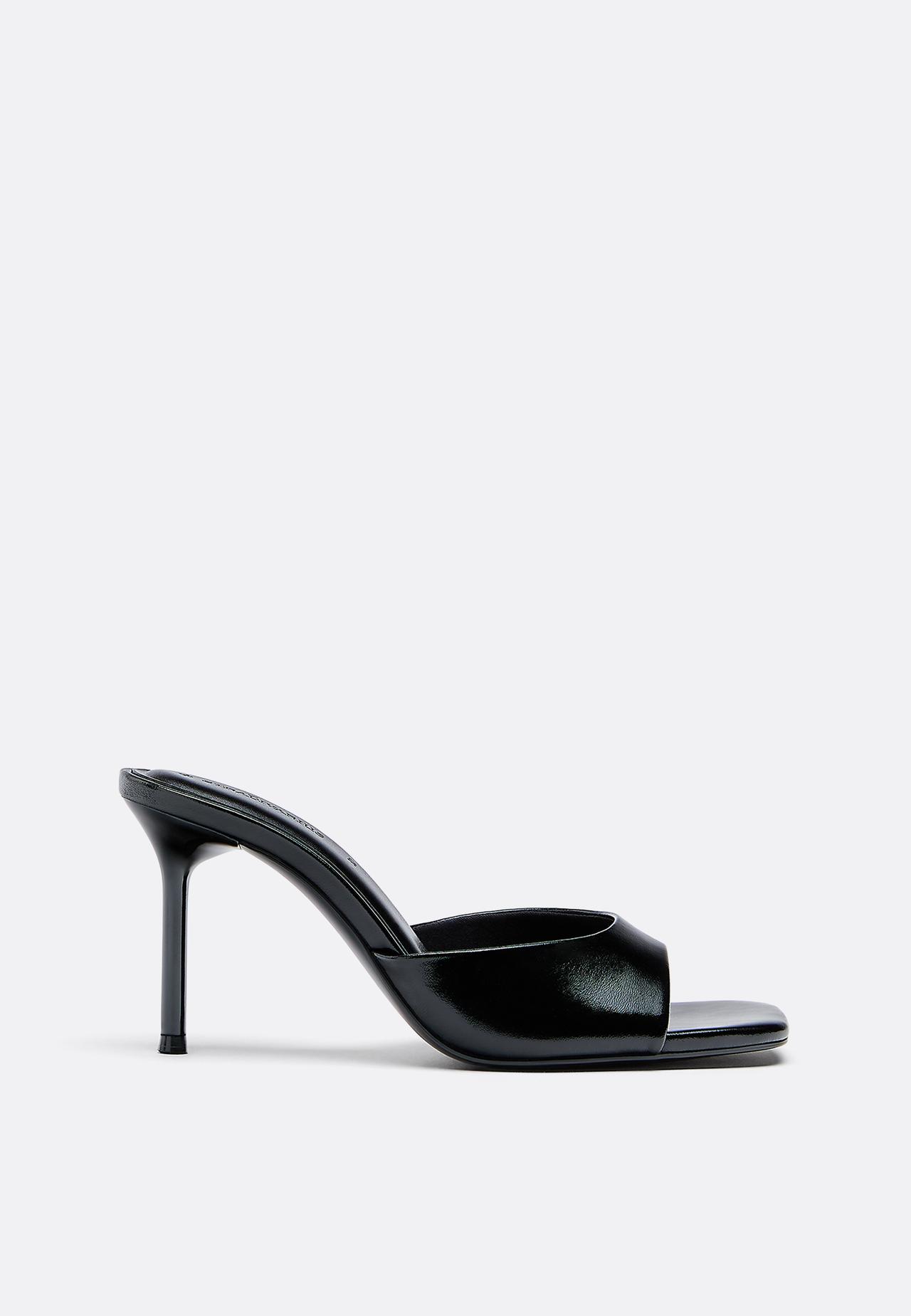 Heeled mule sandals — BLACK
