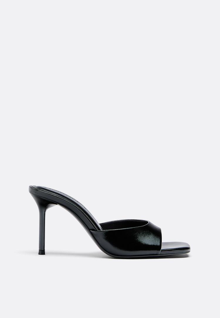 Stradivarius Sandale S Otvorenom Petom I Potpeticom Crna 35