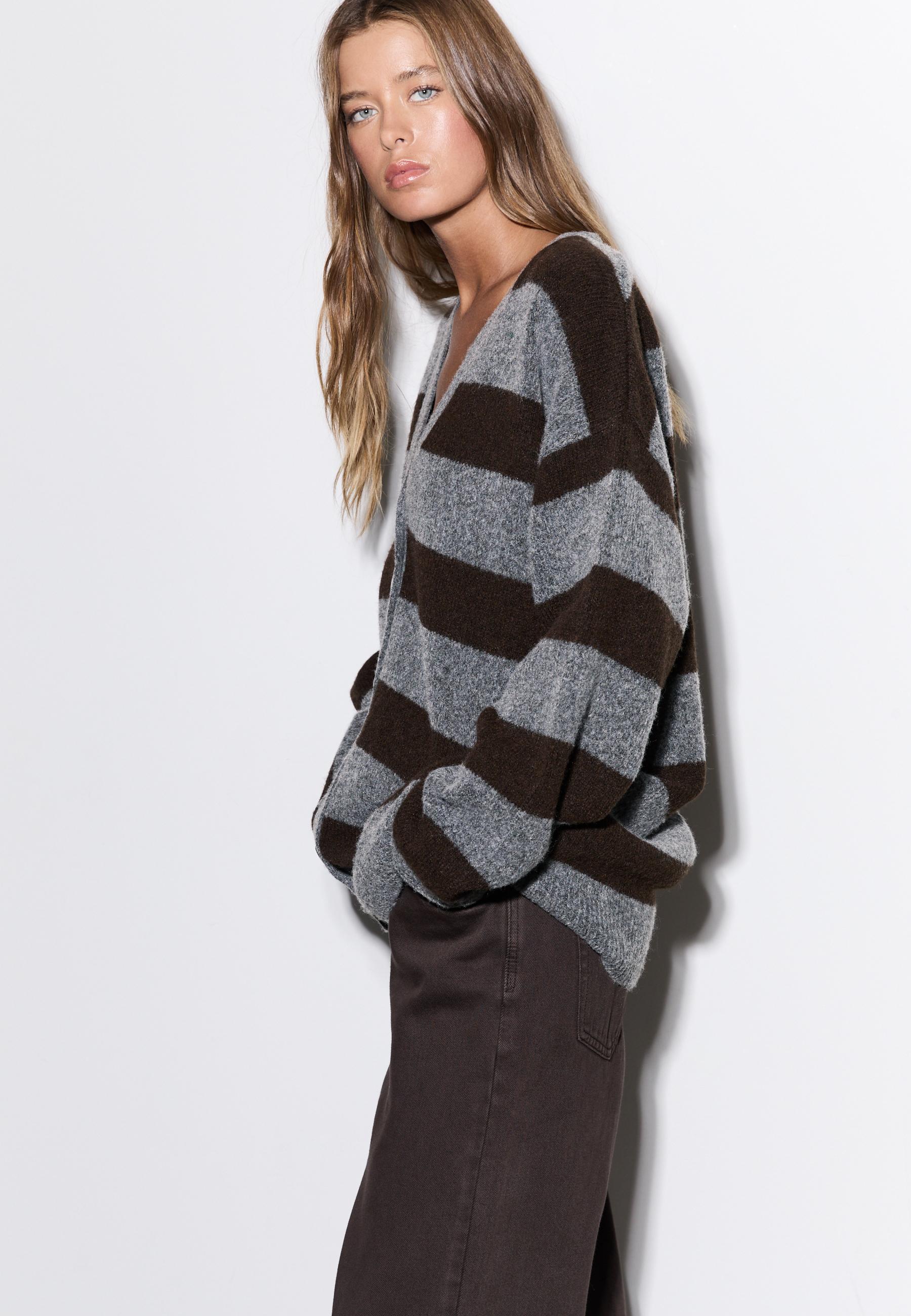 Oversize knit cardigan — Dark grey