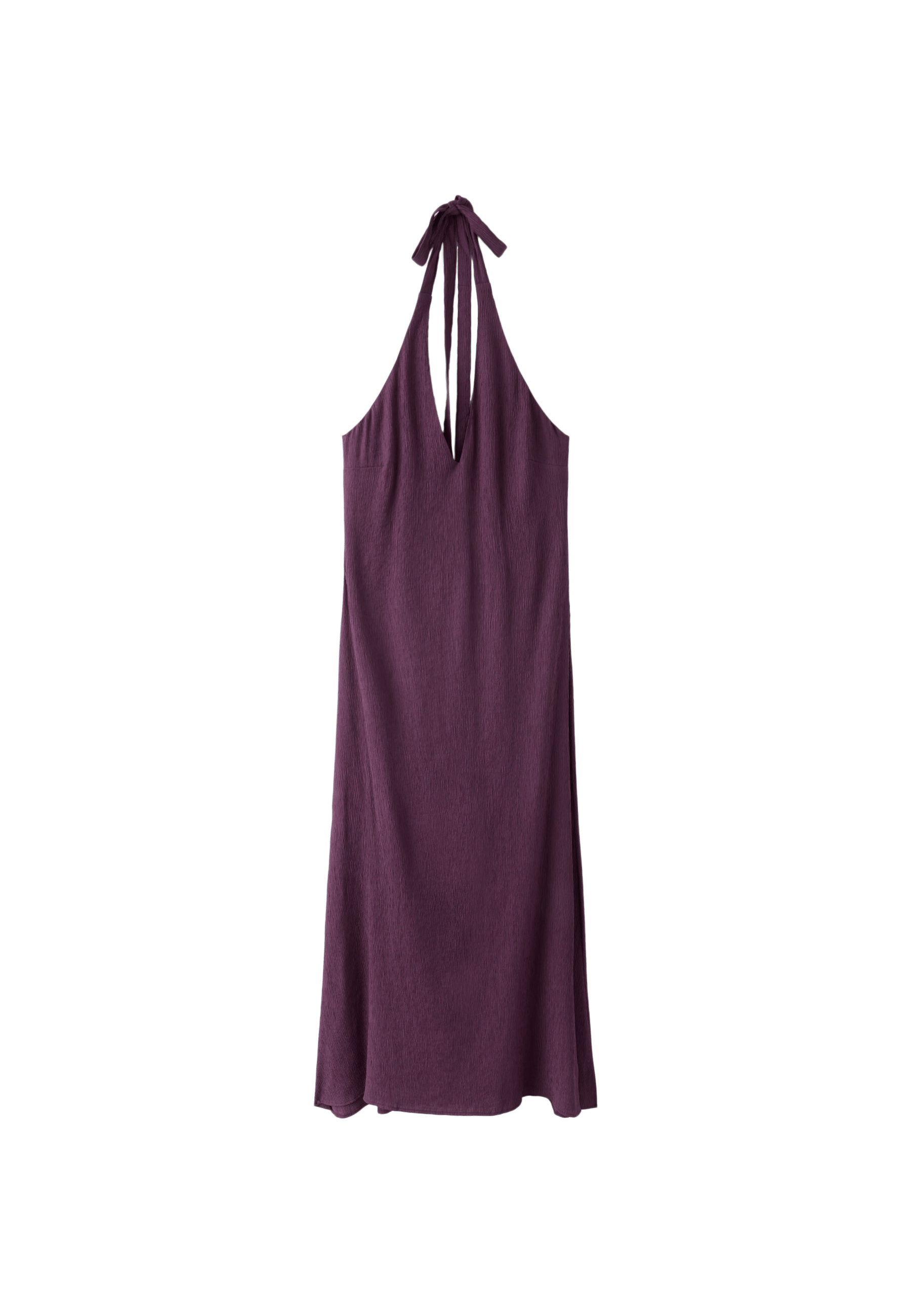 Textured halter midi dress — Purple