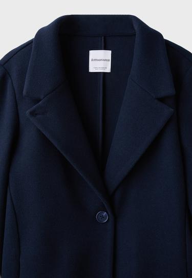 Soft-touch straight coat — Dark blue 10