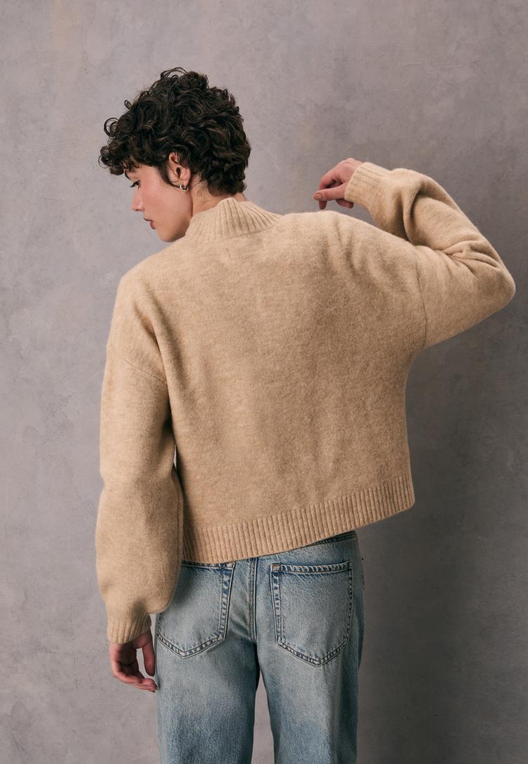 tricot trui met rits