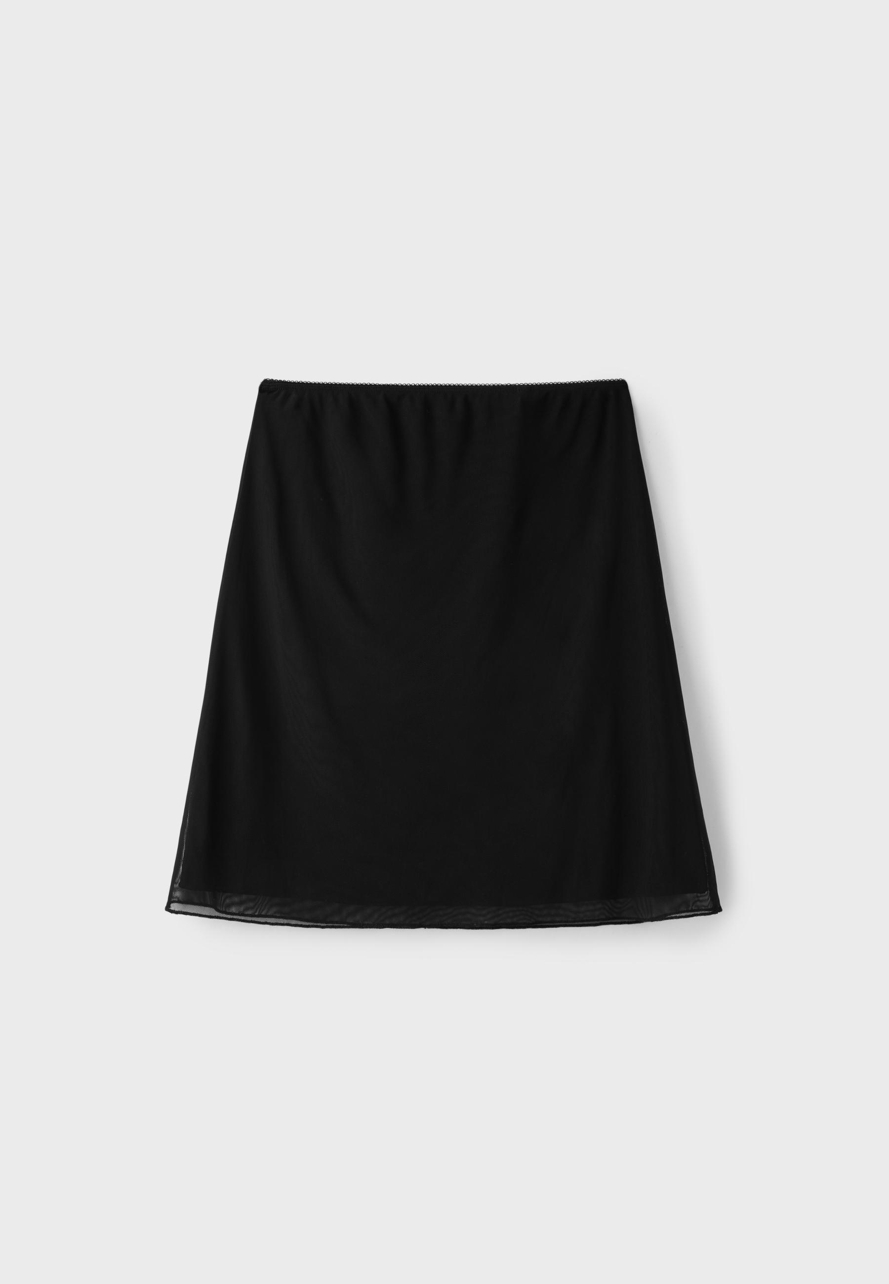 Tulle midi skirt — Black