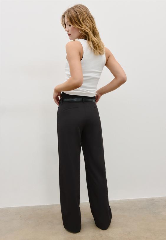 pantalon fluide droit ceinture