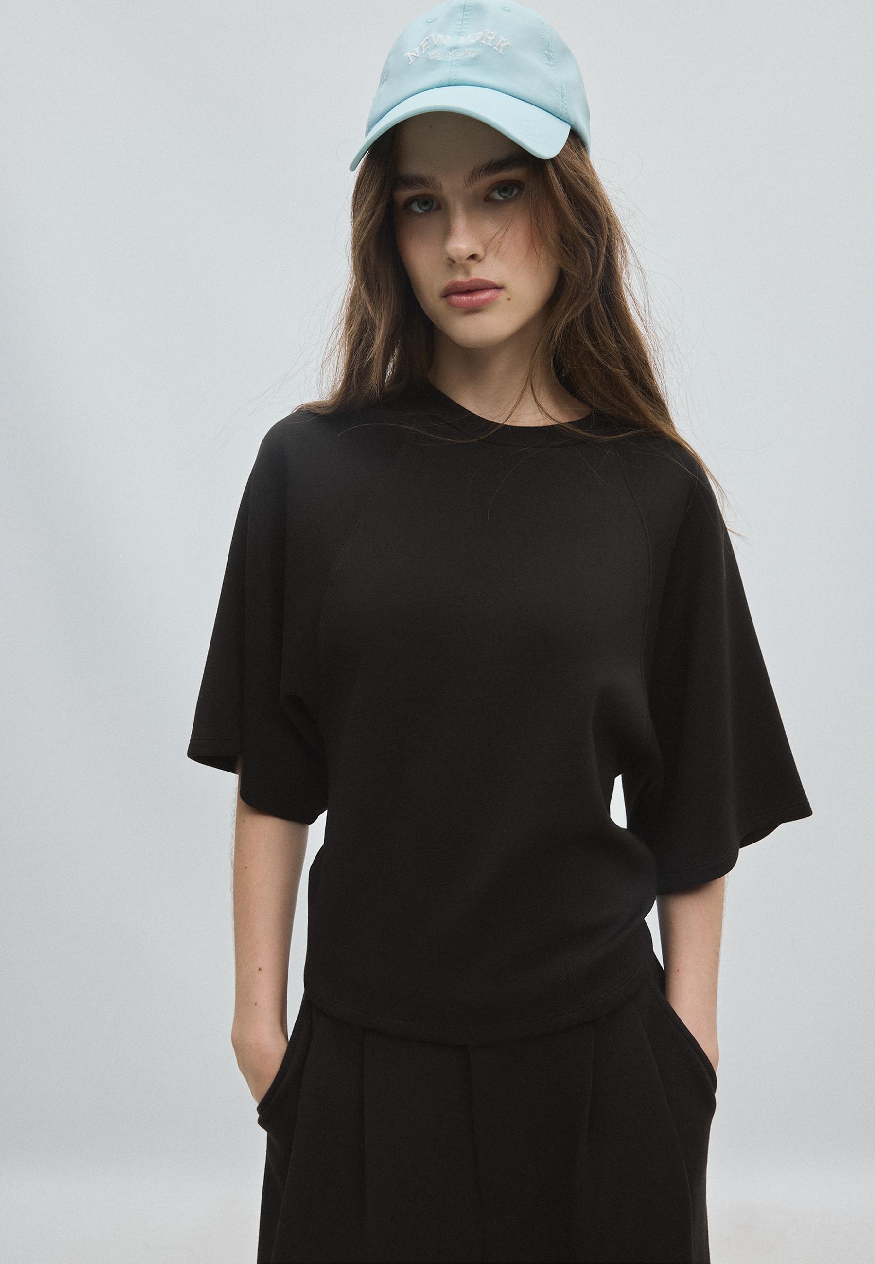 Soft-touch short sleeve T-shirt — Black