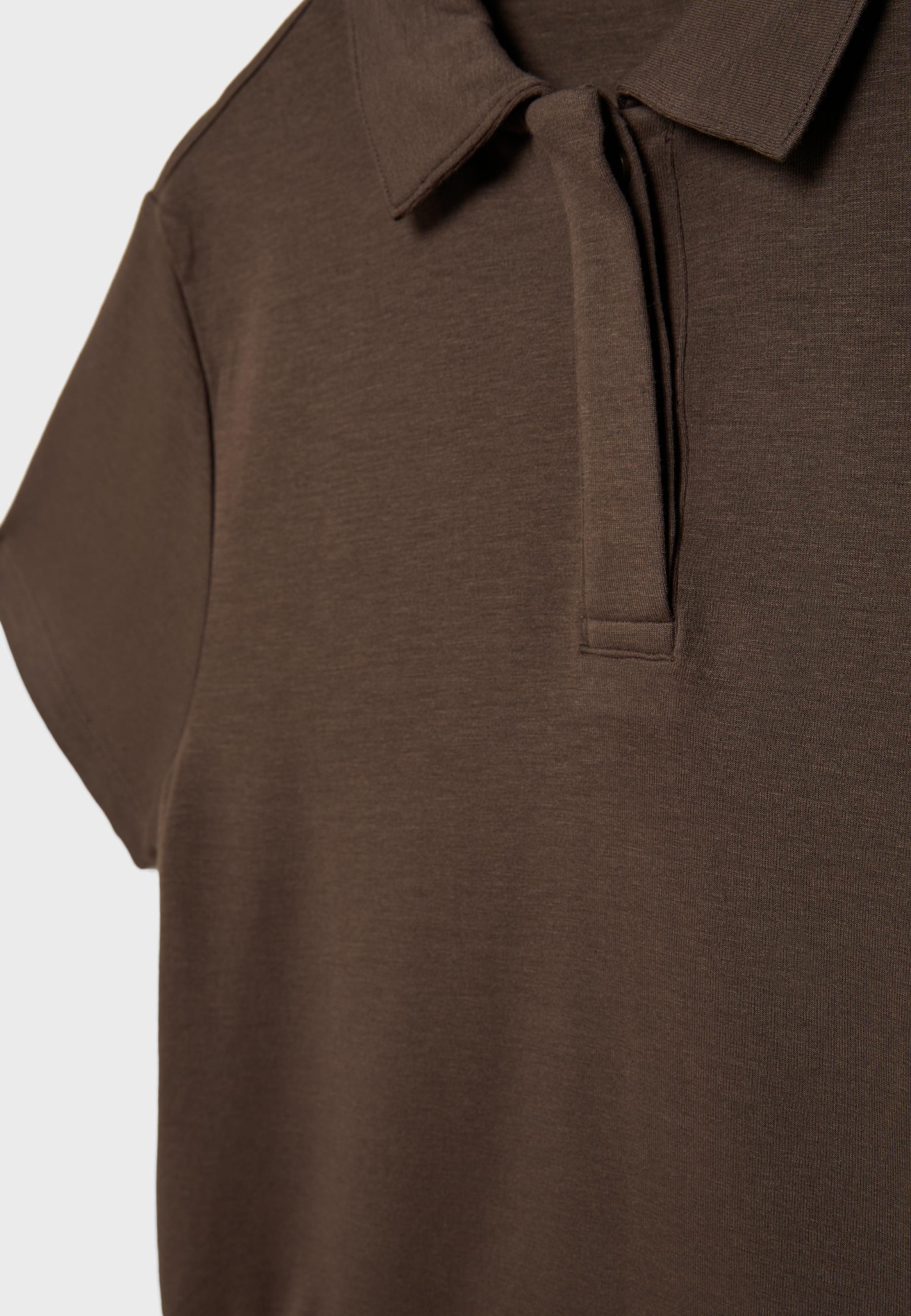 Short sleeve polo T-shirt — Brown