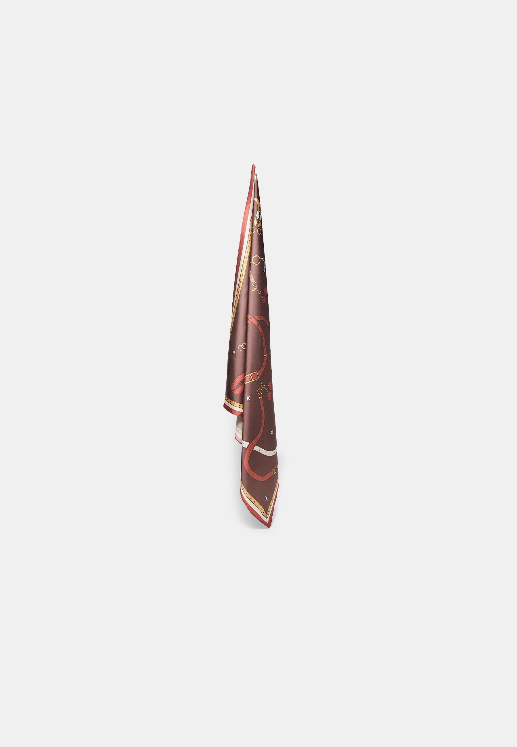 Padlock scarf — Brown