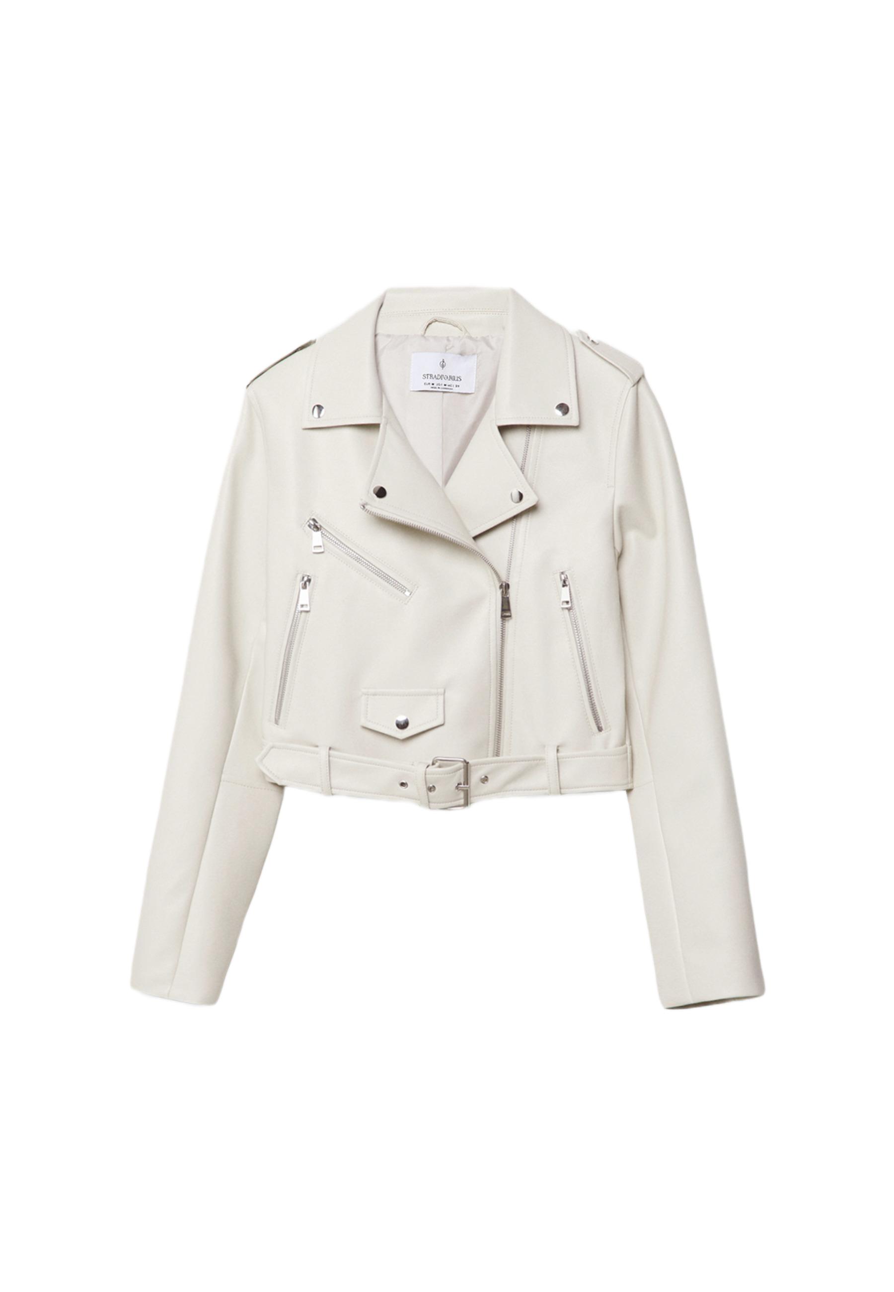 Faux leather biker jacket with belt — Ice