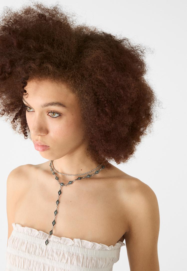 set 2 collares lariat