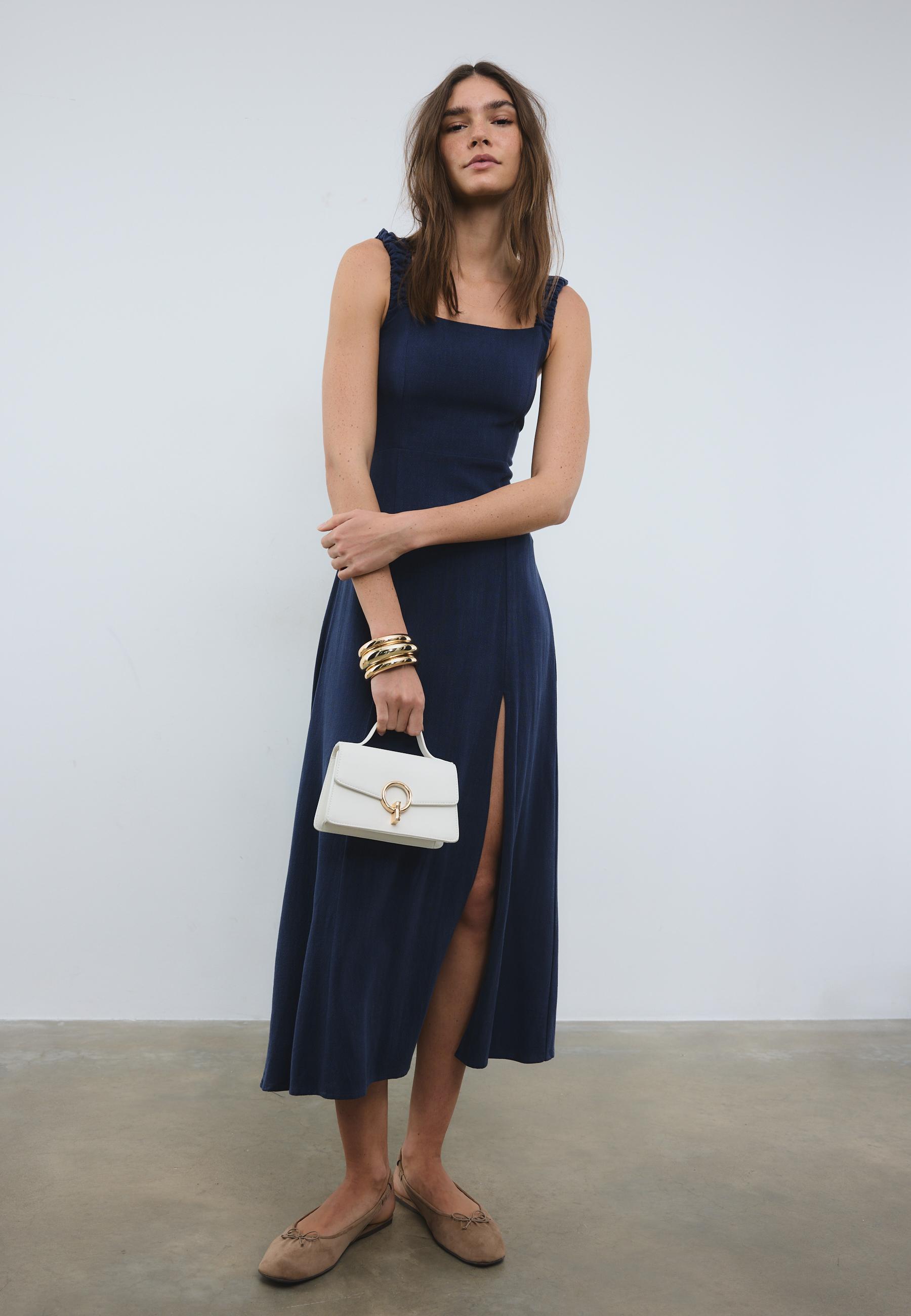 Yuvarlak kapamalı omuz çantası