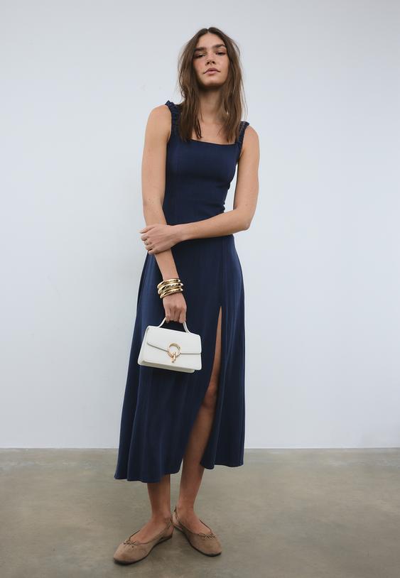 Stradivarius Round-Clasp Shoulder Bag White Os