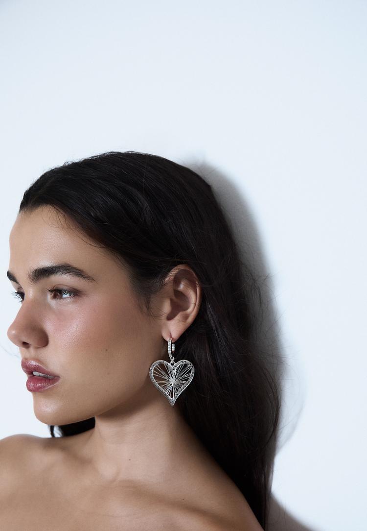 metal heart earrings