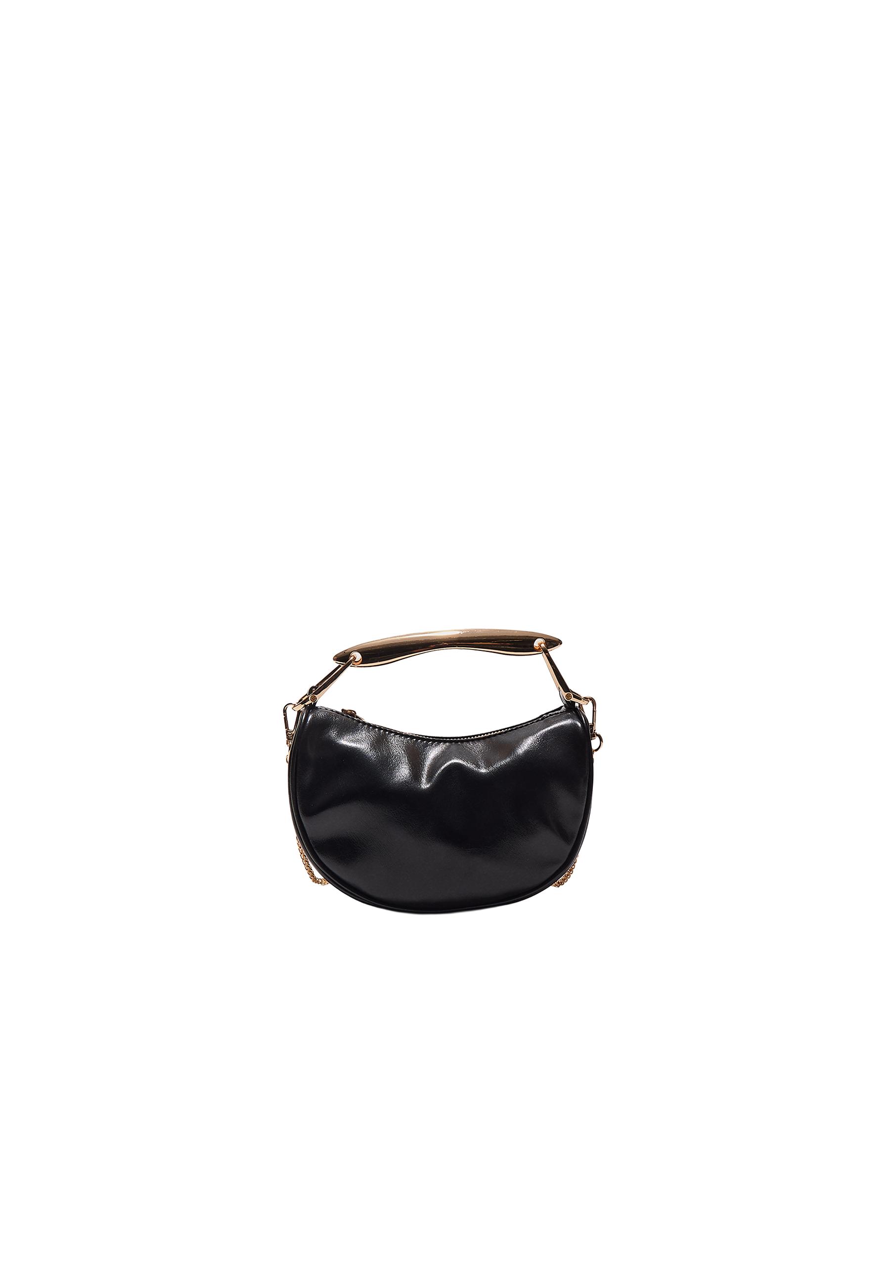 Mini bag with metallic handle — Black