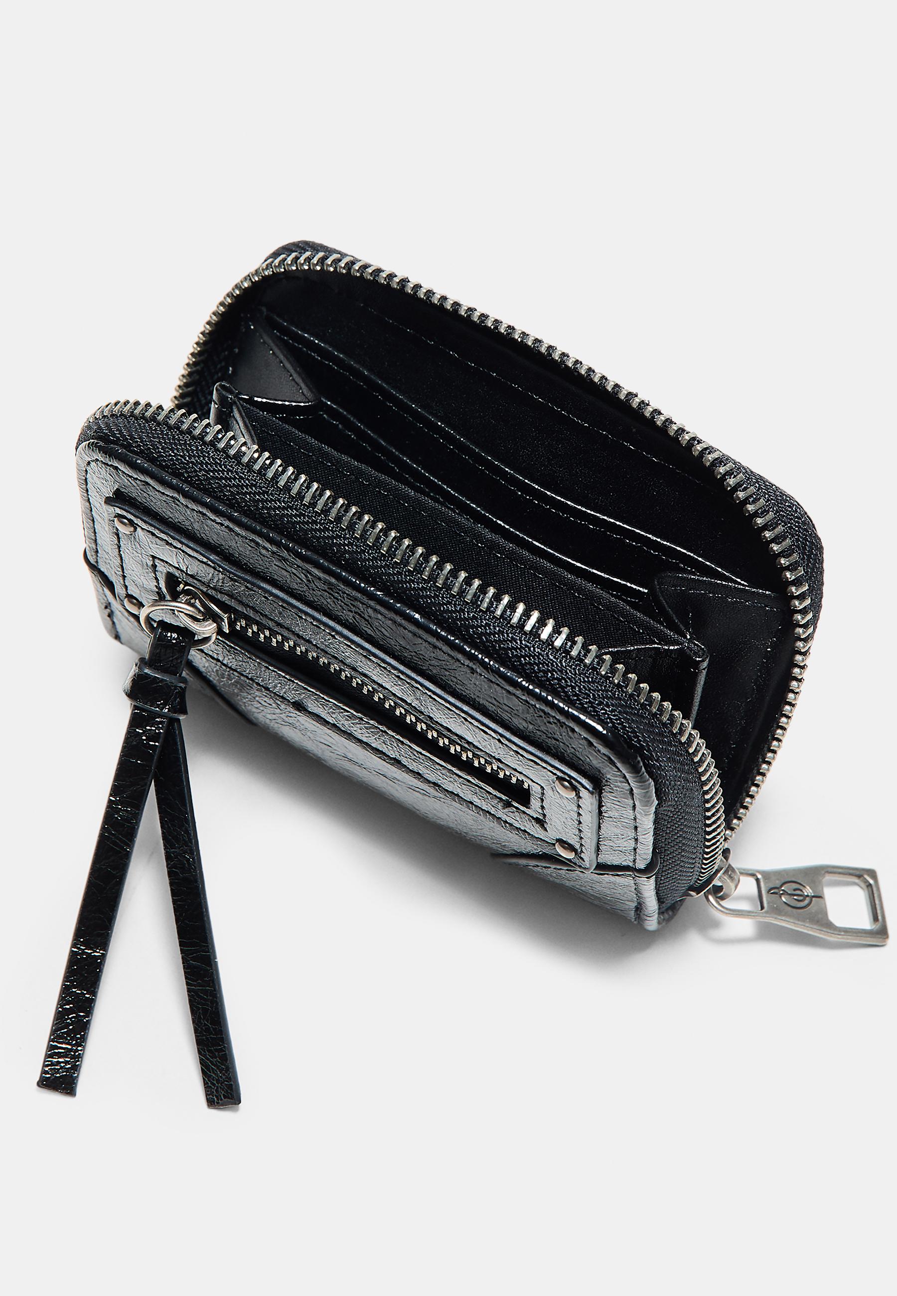 Zip pocket card holder purse — Black